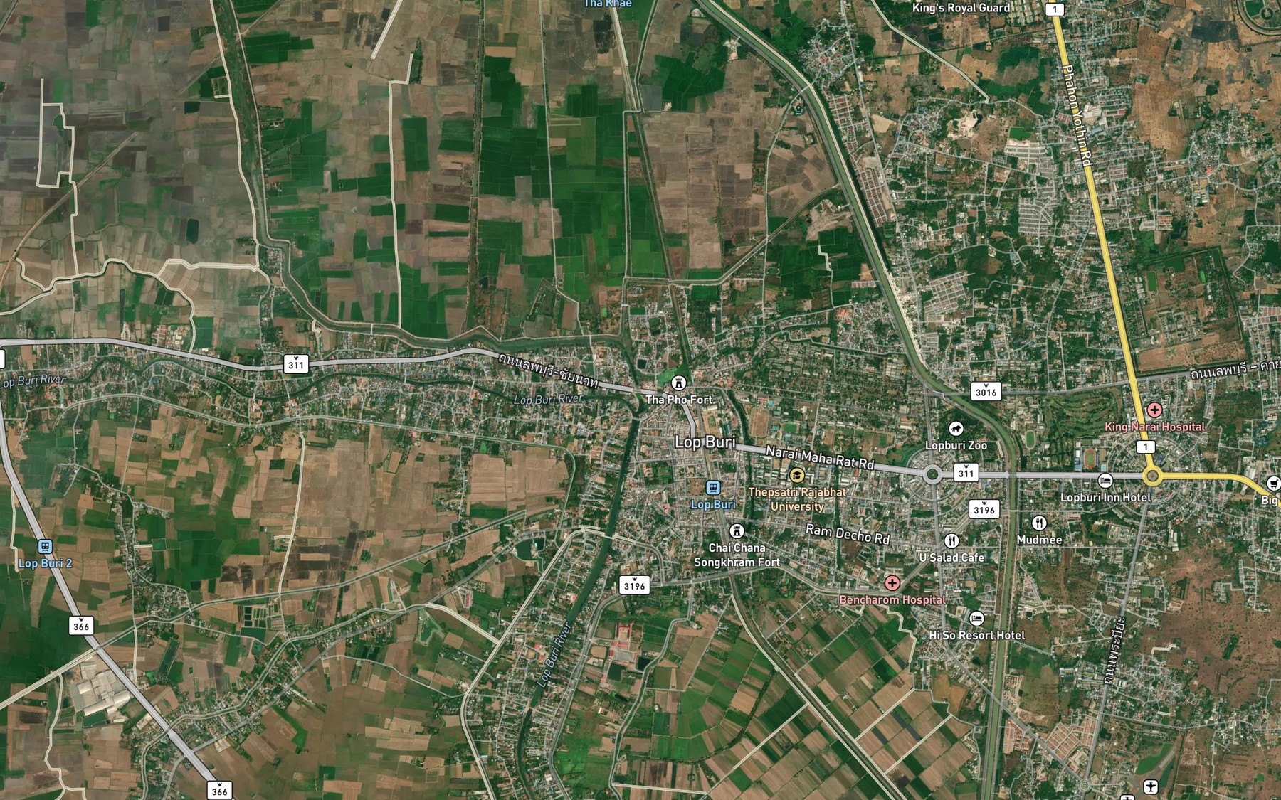 Satellite map of the Khlong Ban Khalai
