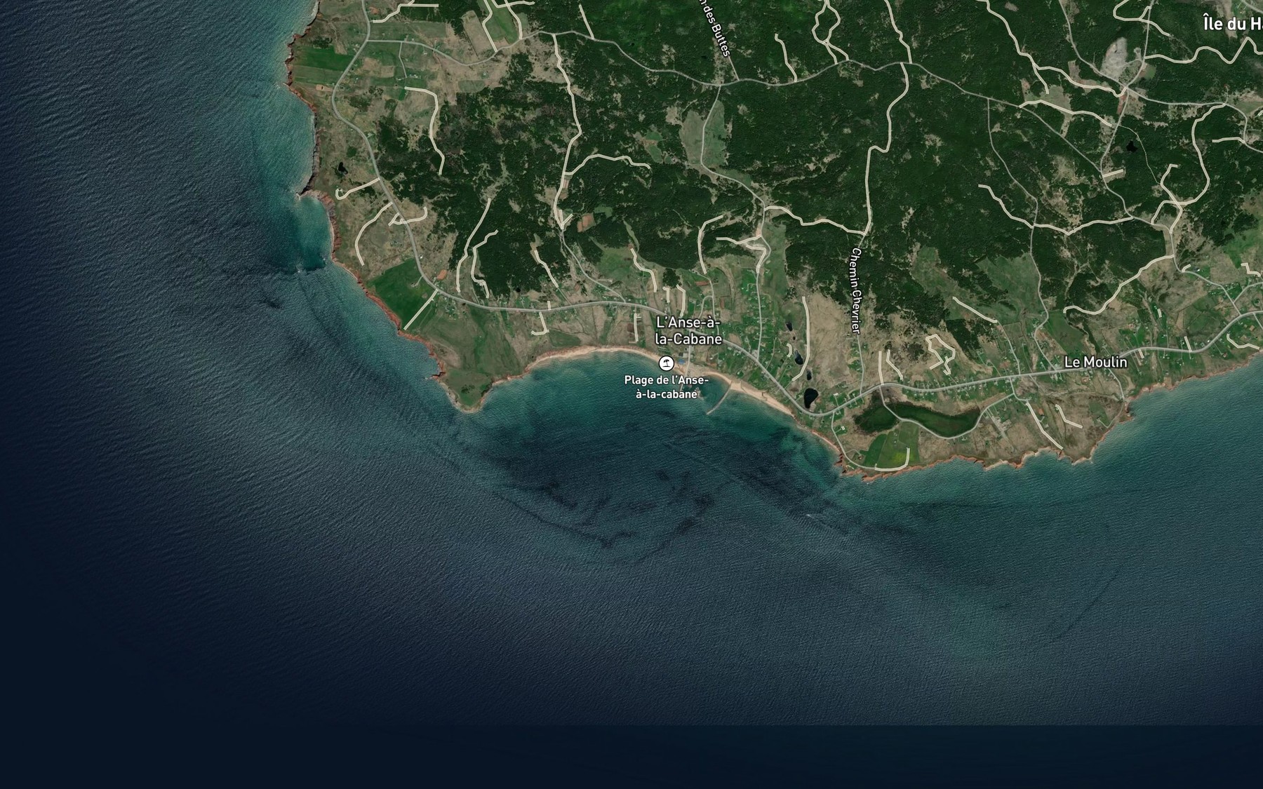 Satellite map of the Anse a la Cabane