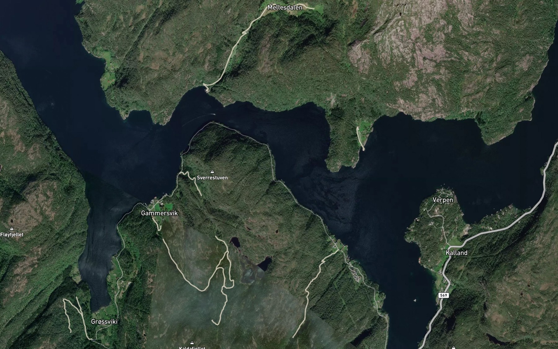 Satellite map of the Djupviki