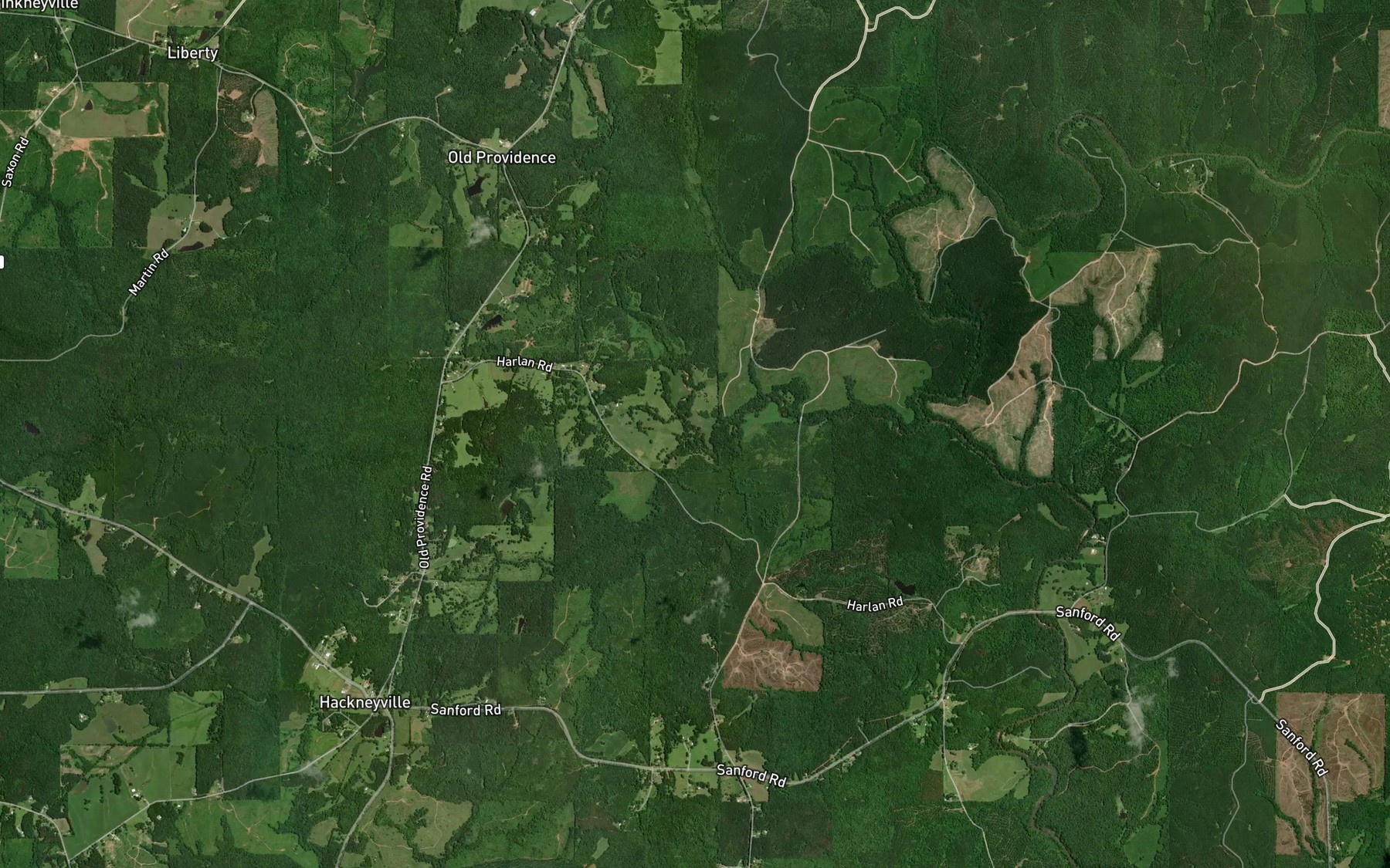 Satellite map of the Broken Arrow Creek