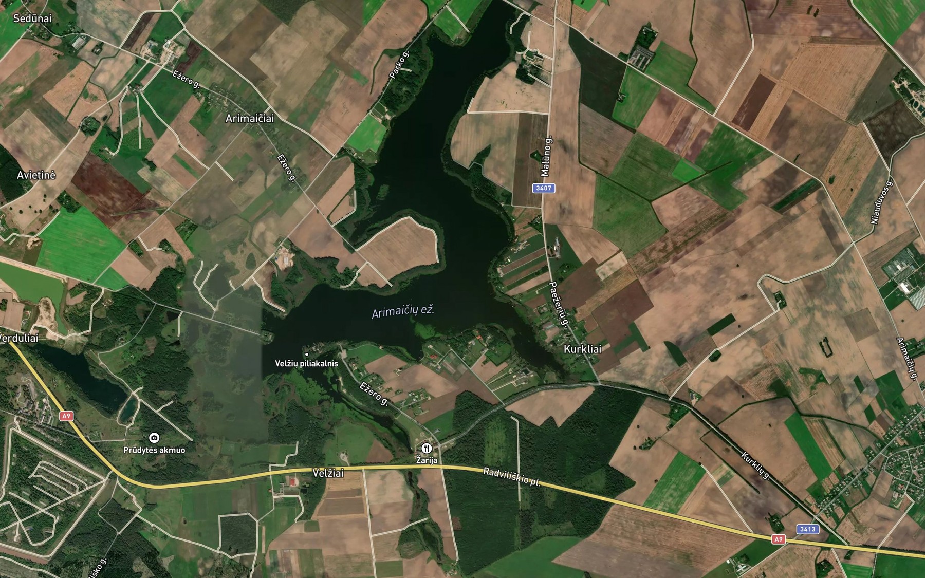 Satellite map of the Arimaiciu Ezeras