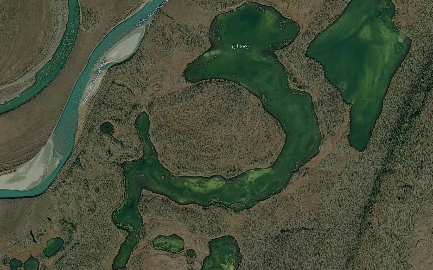 Satellite map of the G Lake