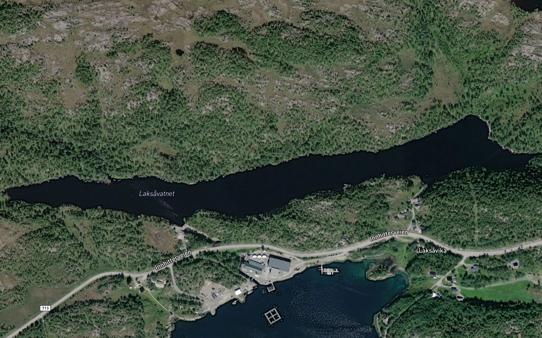 Satellite map of the Laksavatnet