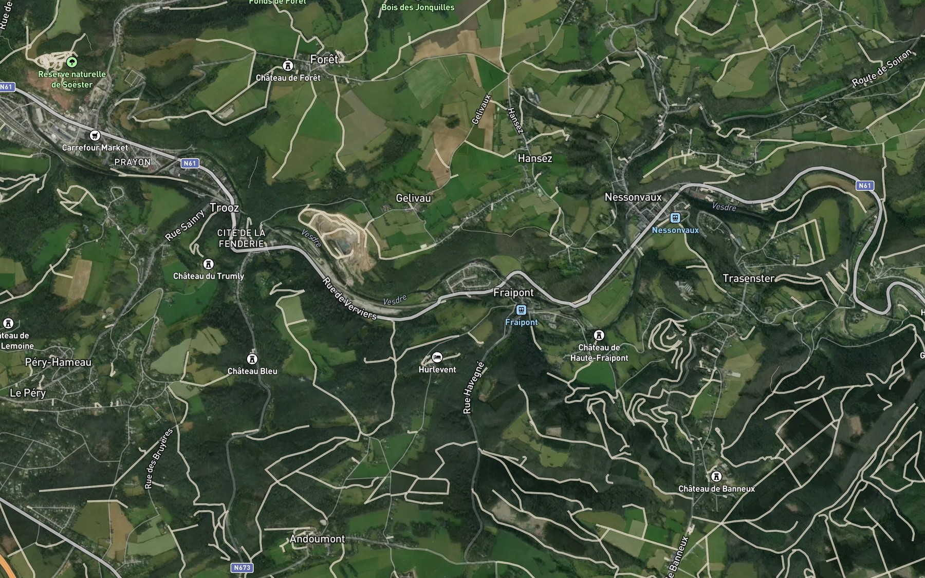 Satellite map of the Havegnee
