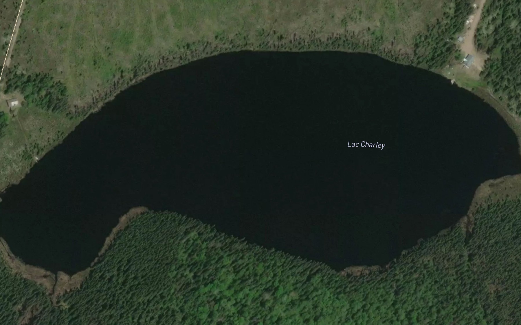 Satellite map of the Lac Charley