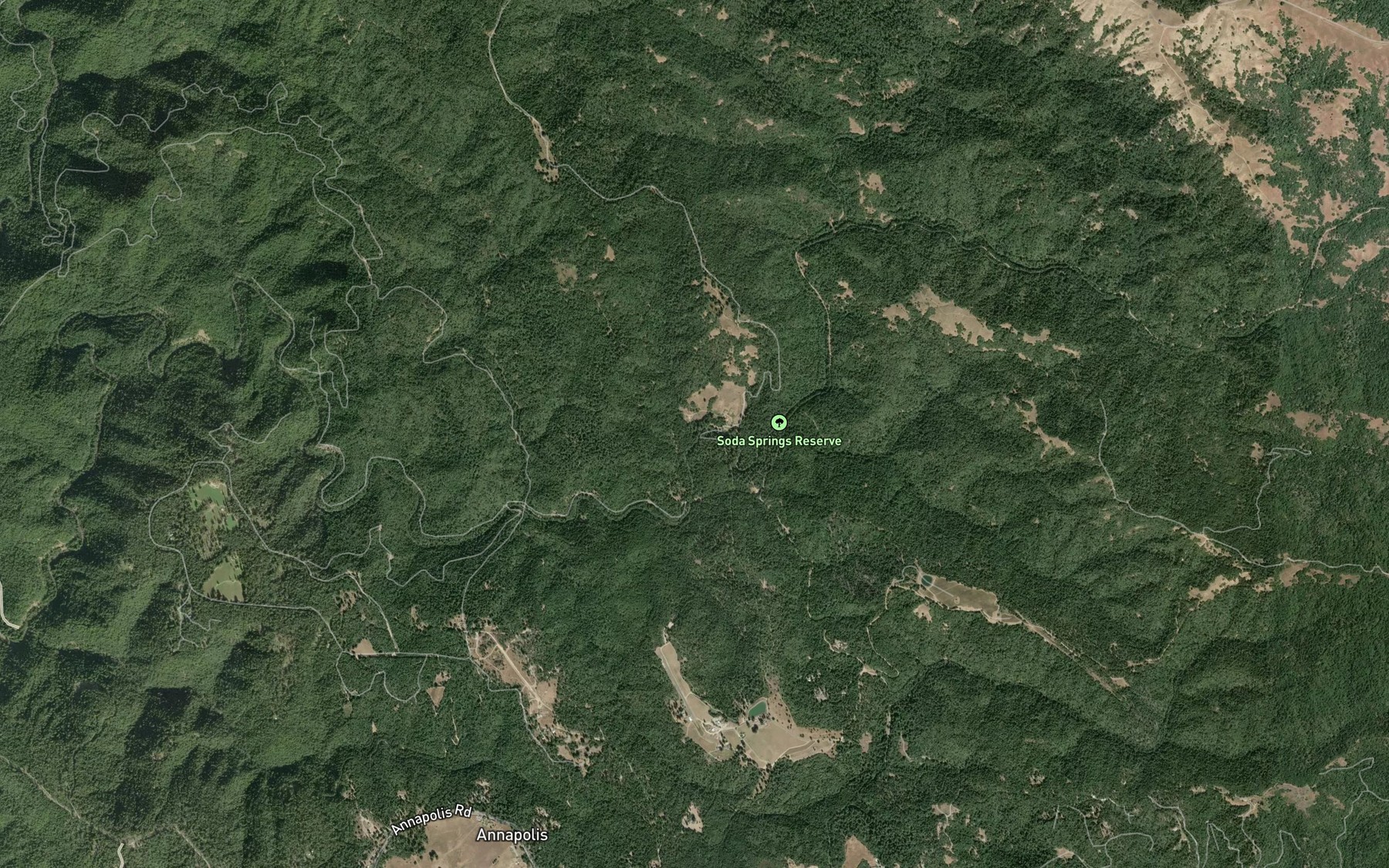 Satellite map of the Porter Creek