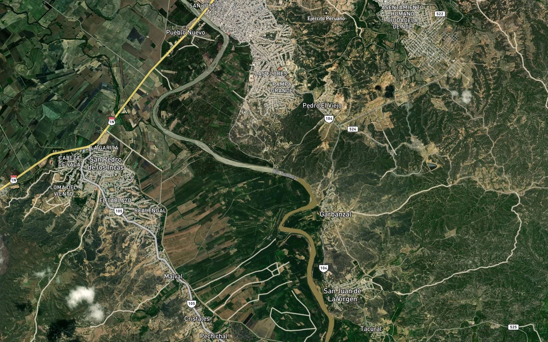 Satellite map of the Canal Puerto El Cura