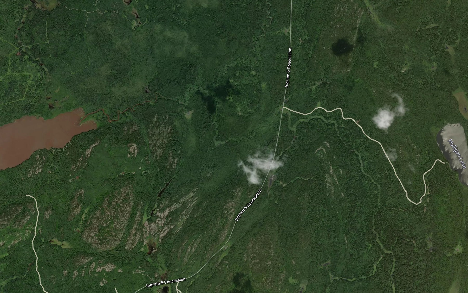 Satellite map of the Little Skeleton Creek