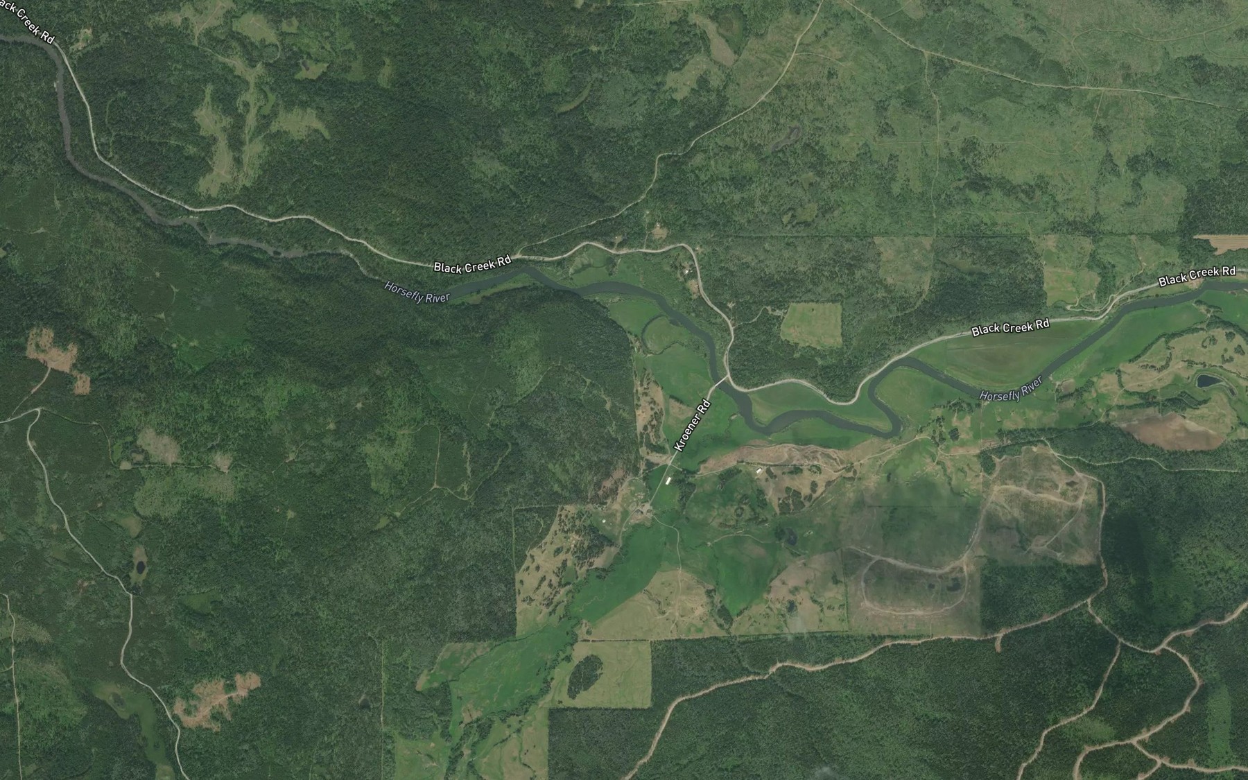 Satellite map of the Woodjam Creek