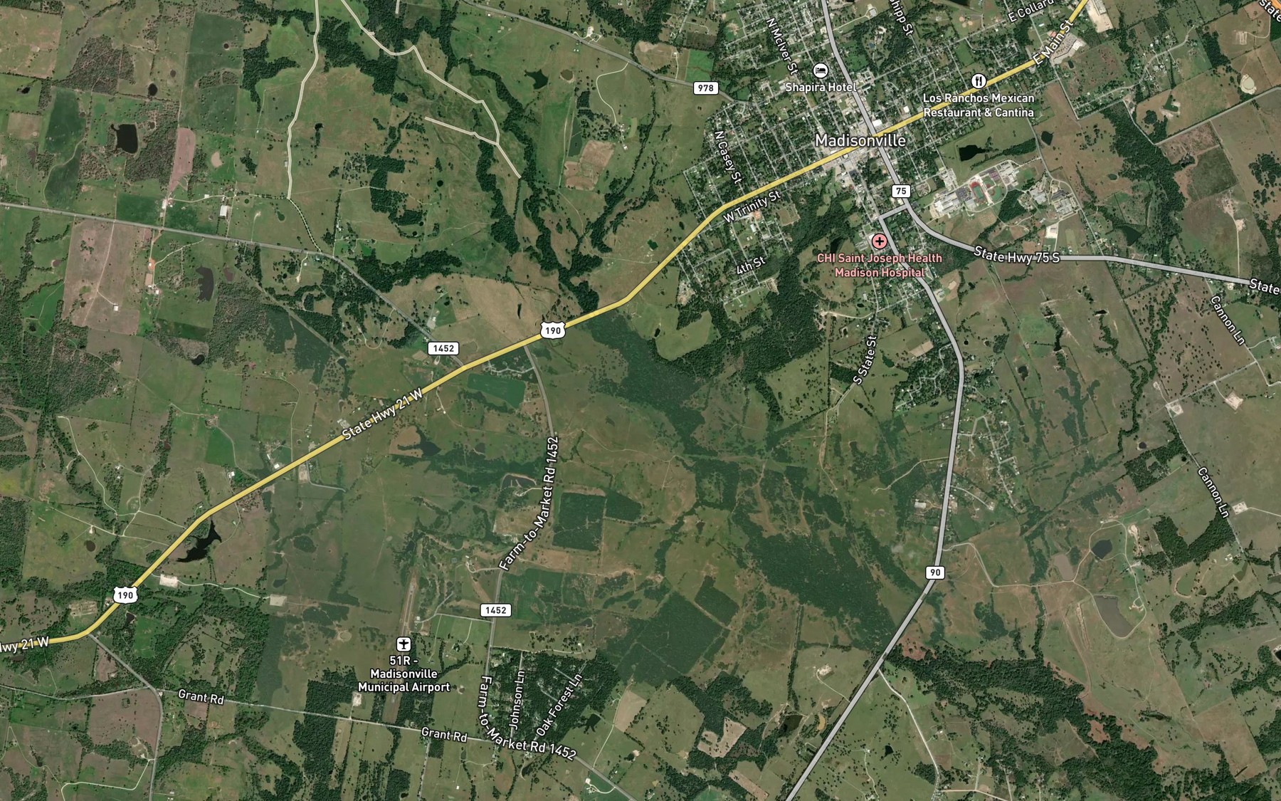 Satellite map of the Coon Branch