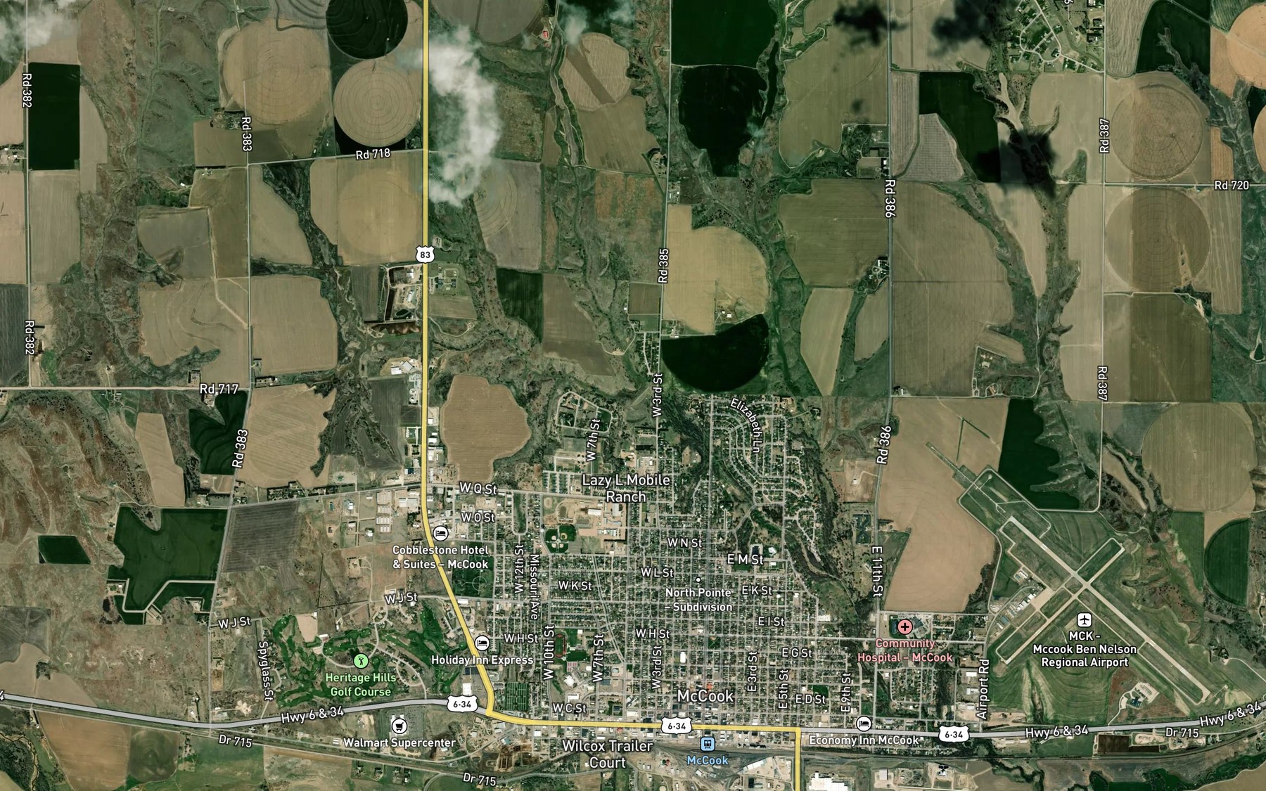 Satellite map of the Kelly Creek West Reservoir