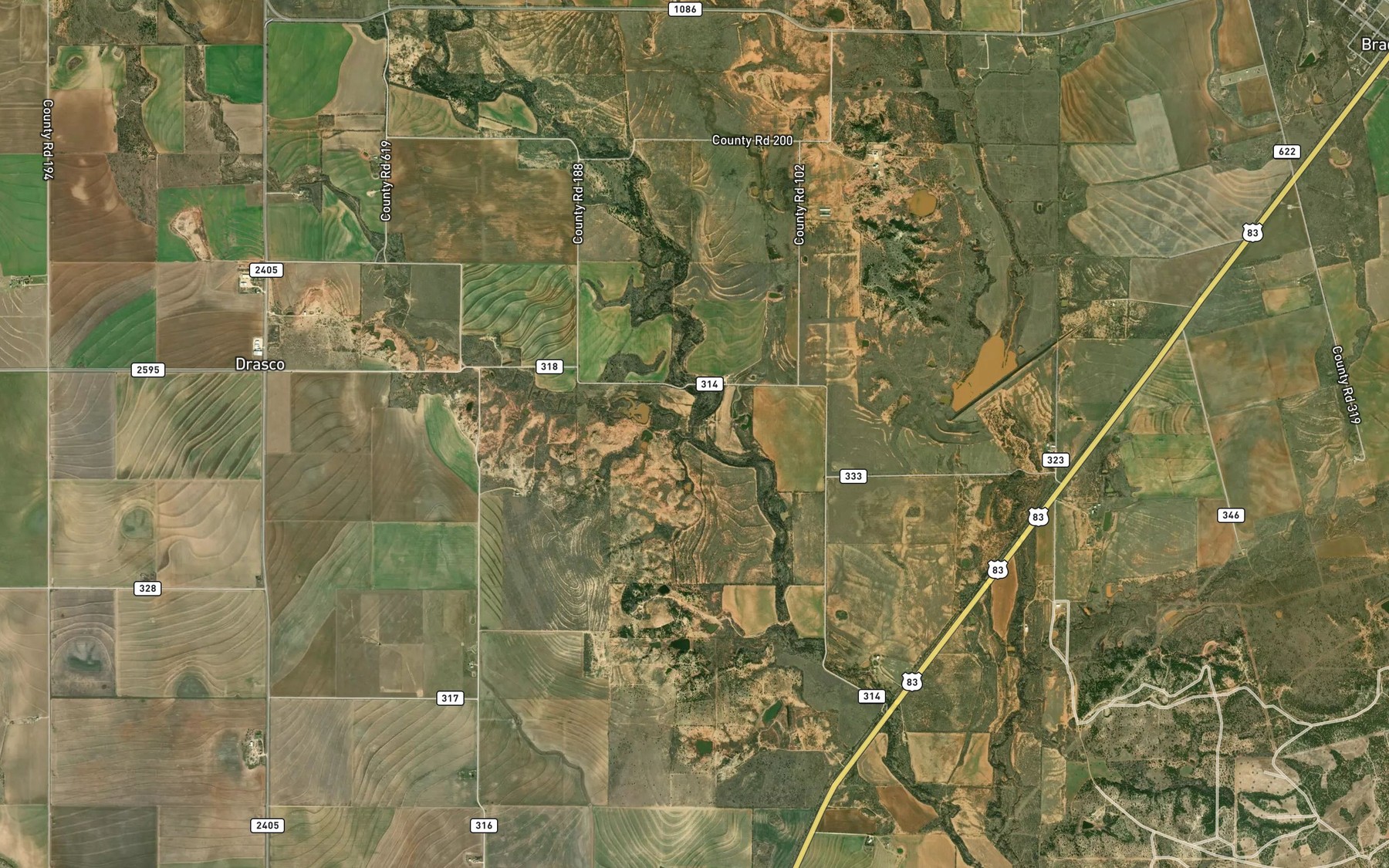 Satellite map of the Salt Branch