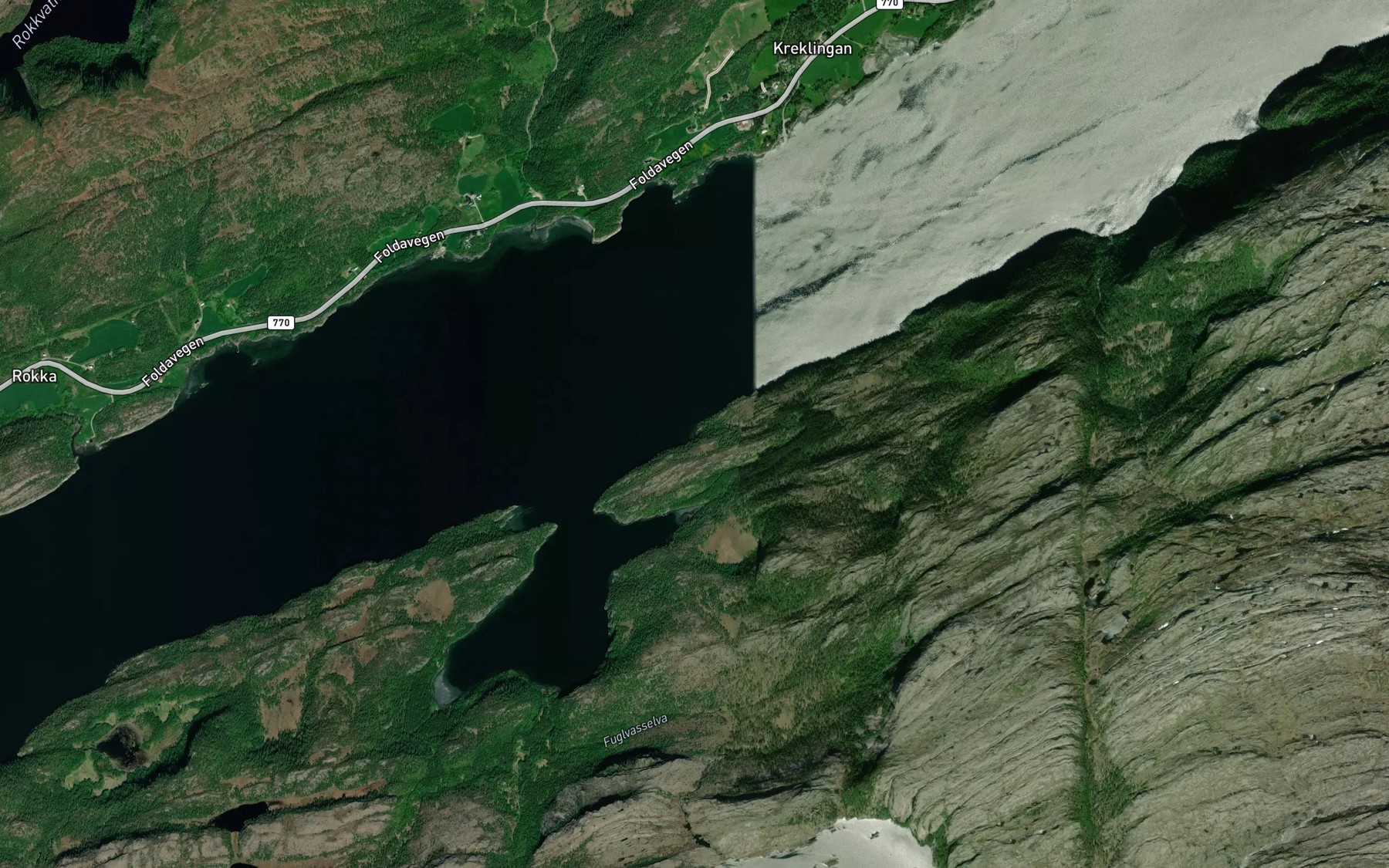 Satellite map of the Tommervika