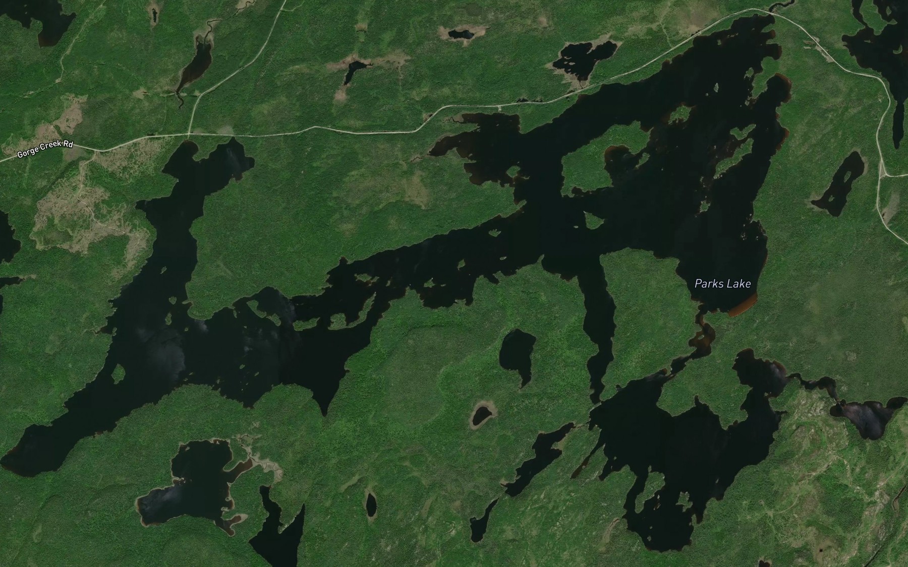 Satellite map of the Parks Lake