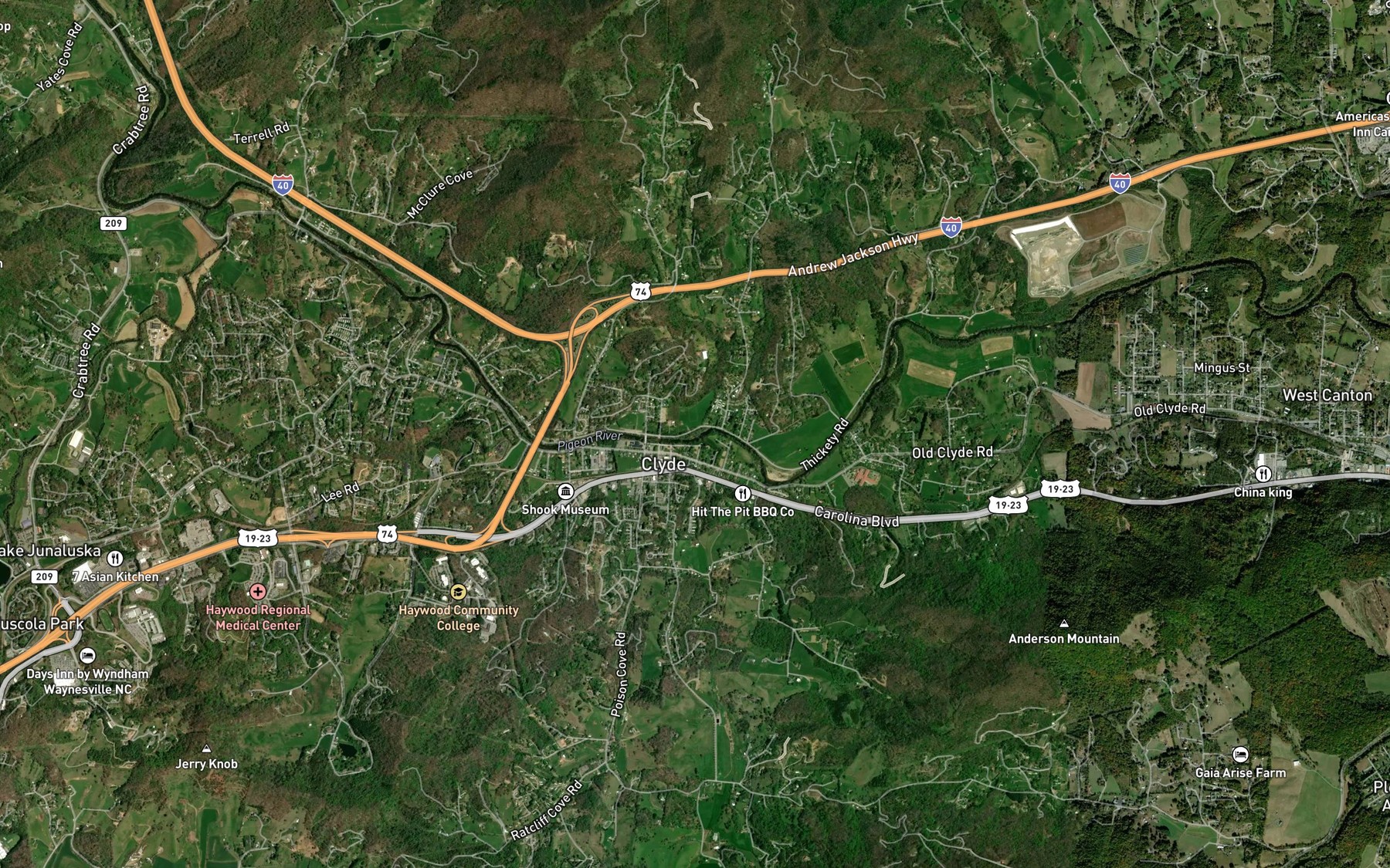 Satellite map of the Chambers Branch