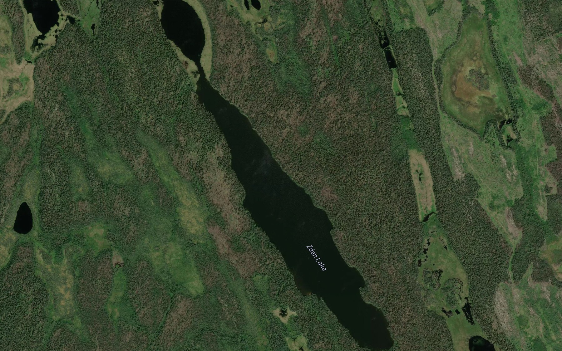 Satellite map of the Zdan Lake