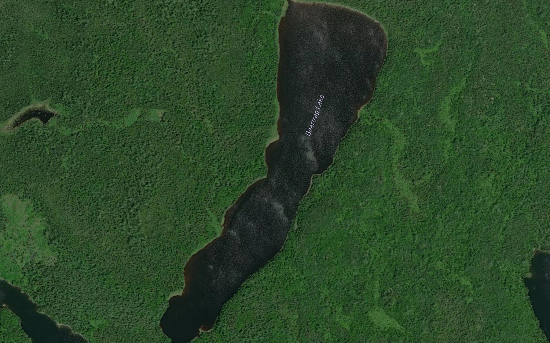 Satellite map of the Beartrap Lake