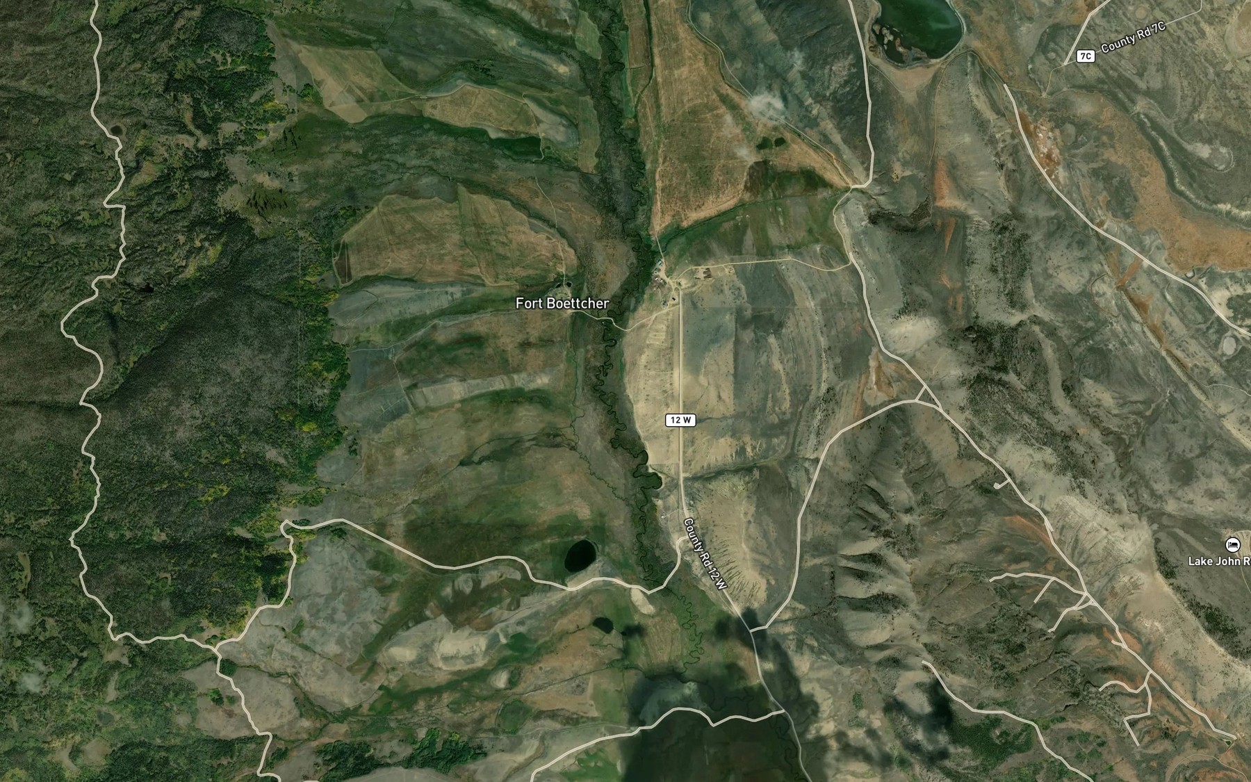 Satellite map of the North Fork Ditch