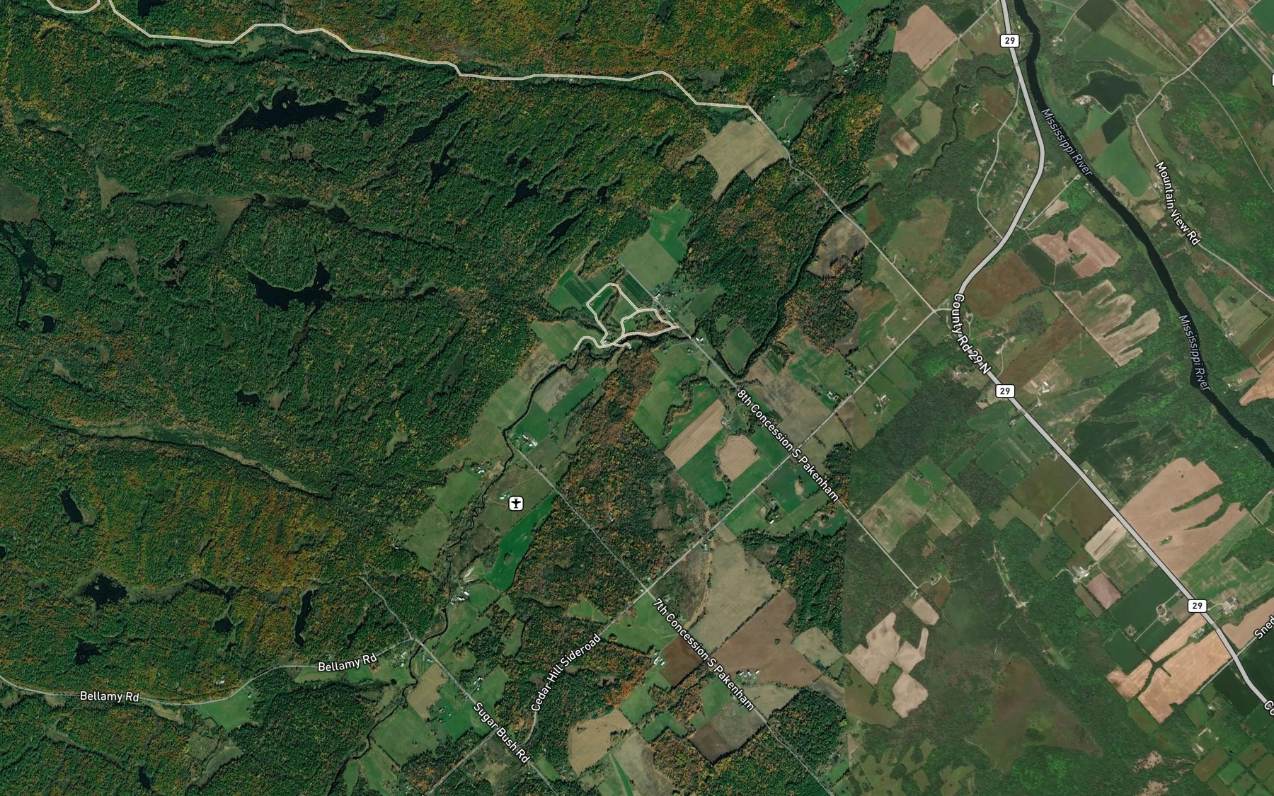 Satellite map of the Forsythe Creek