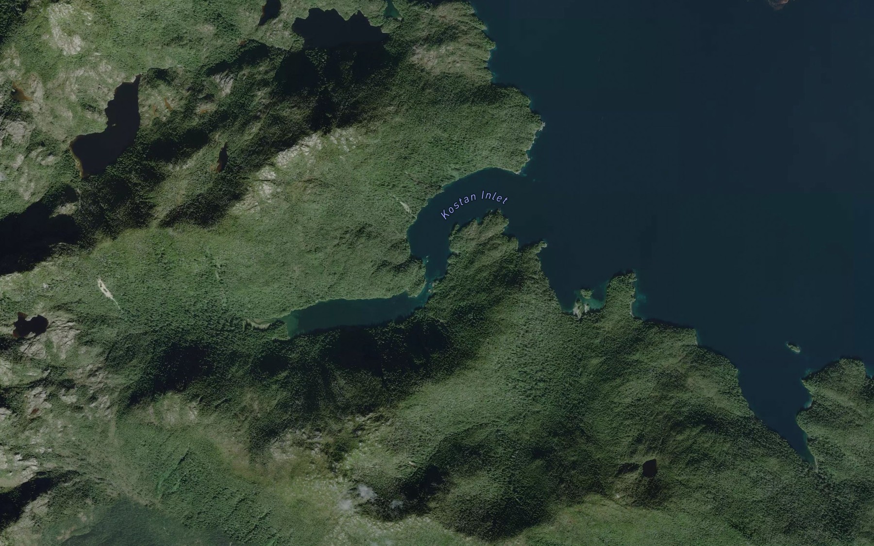 Satellite map of the Kostan Inlet
