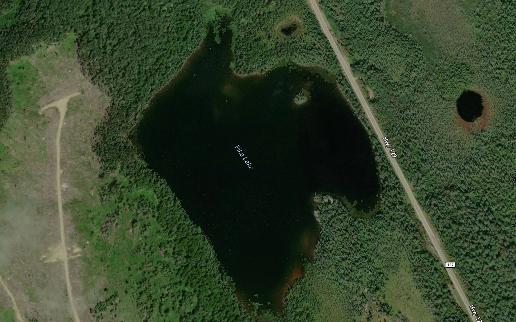 Satellite map of the Pike Lake