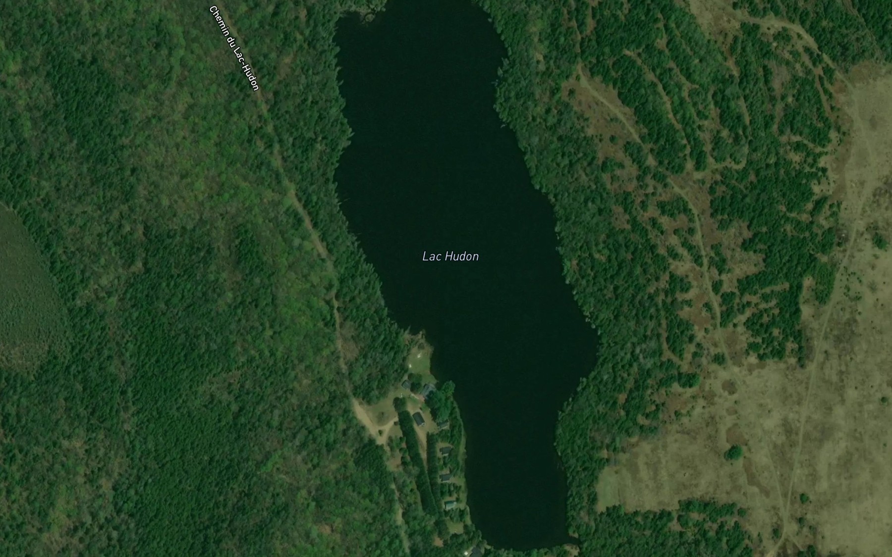 Satellite map of the Lac Hudon