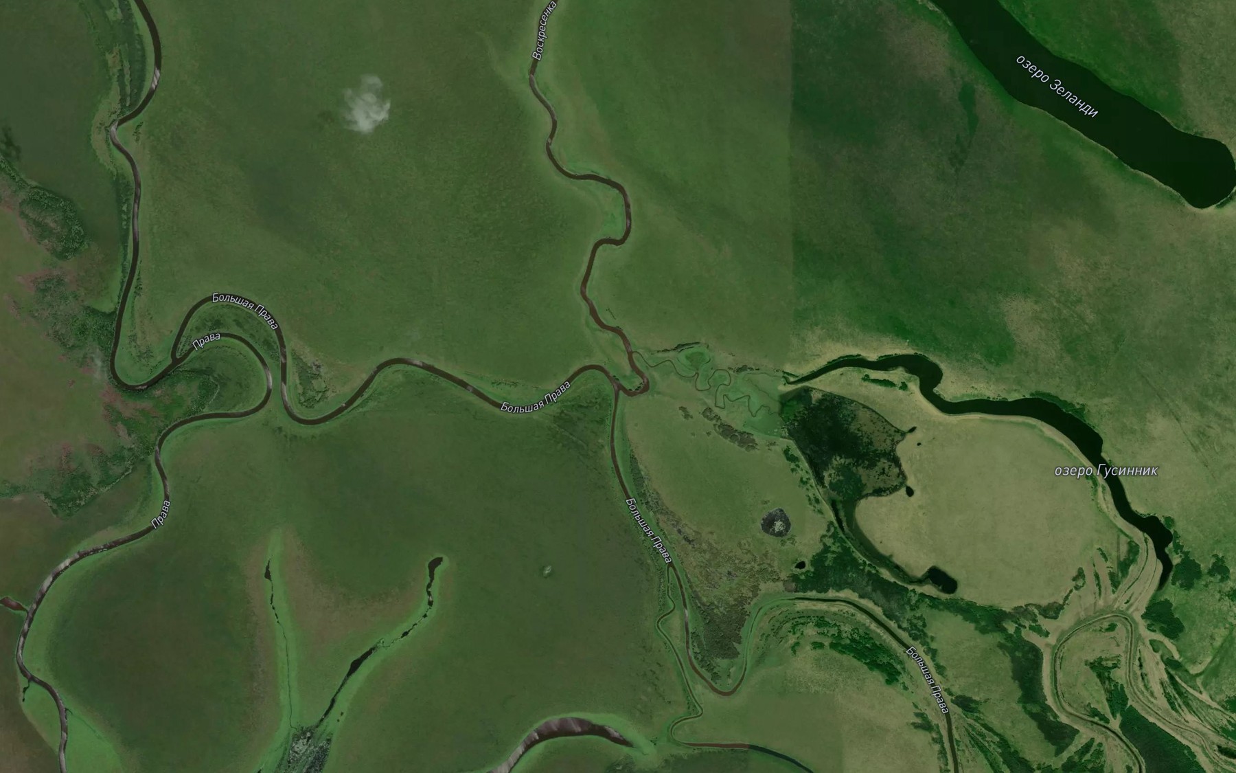 Satellite map of the Protoka Voskresenka