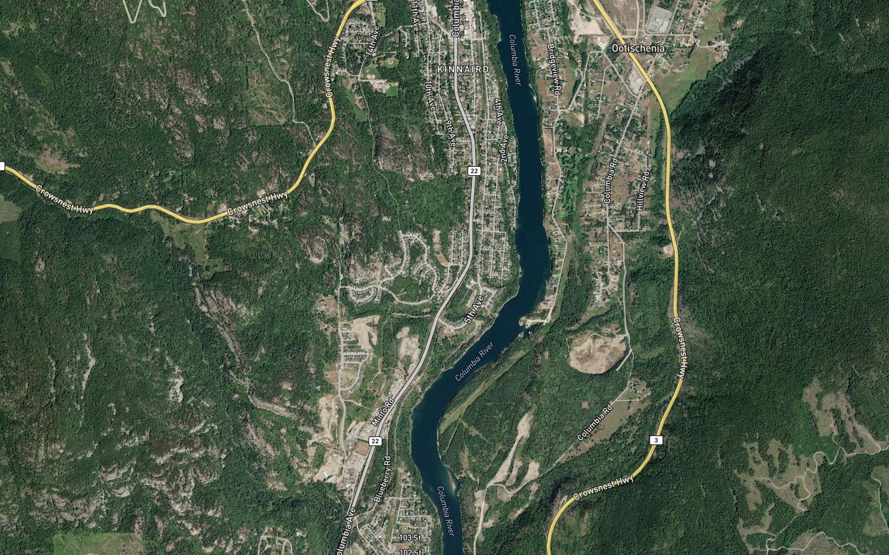 Satellite map of the Schofield Creek
