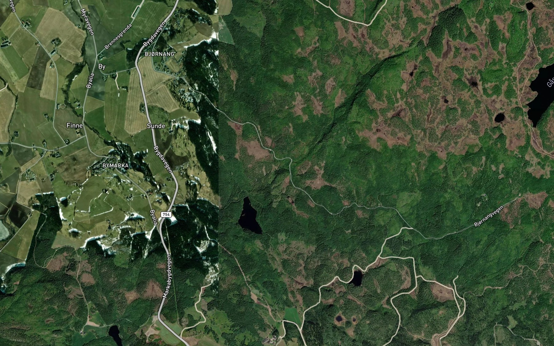 Satellite map of the Bjonndalsbekken