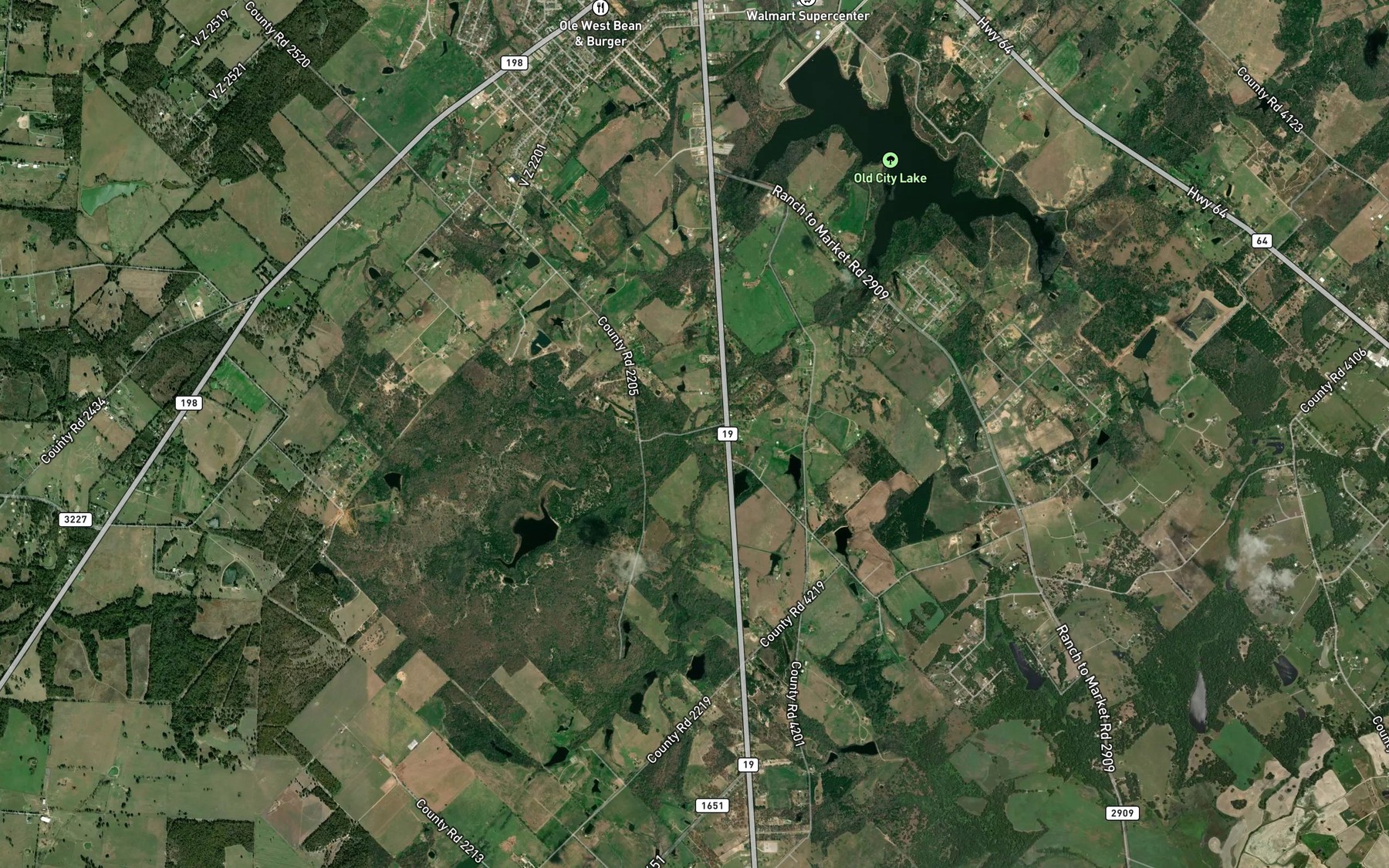 Satellite map of the Beaver Dam Branch