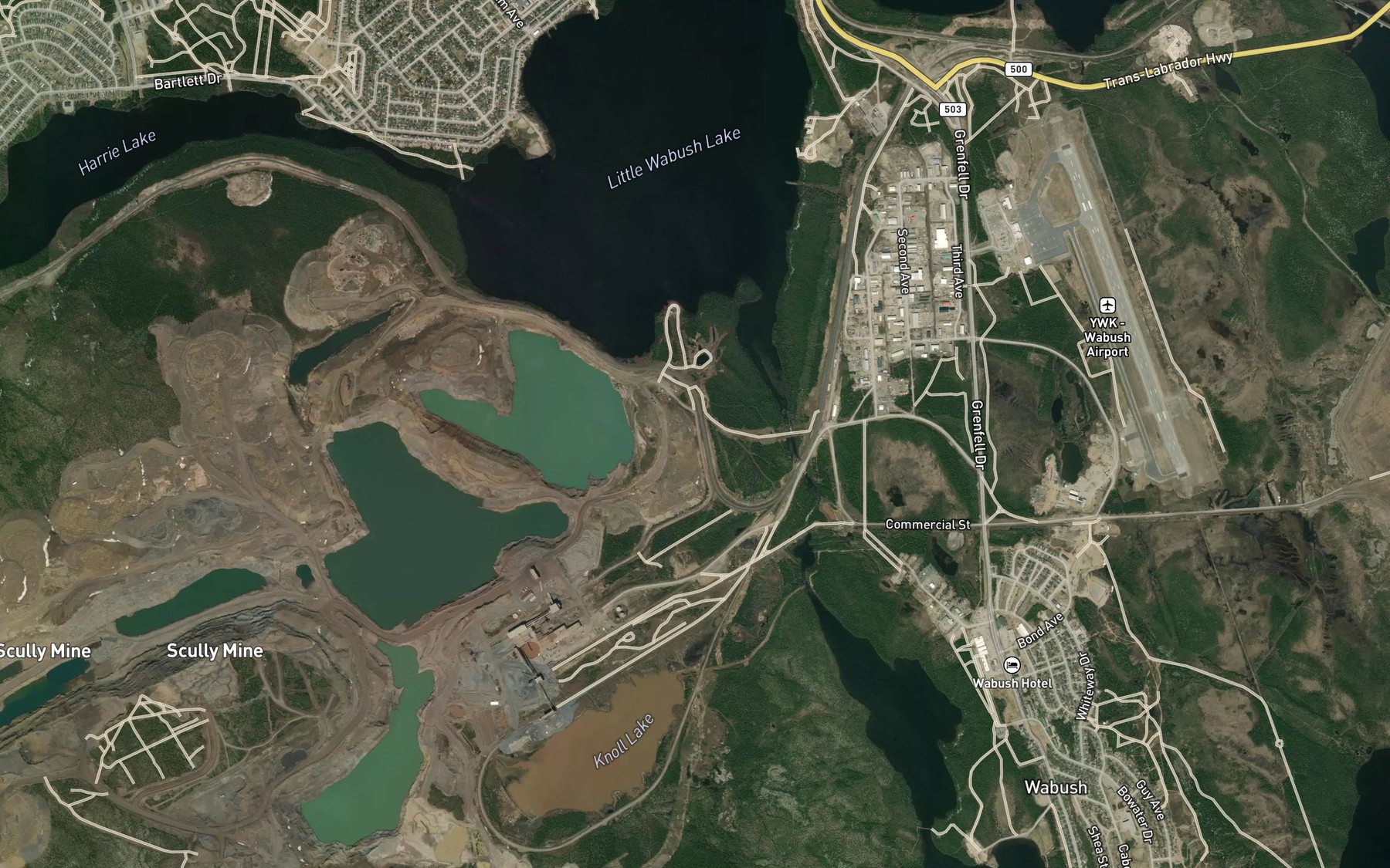 Satellite map of the Hay Lake