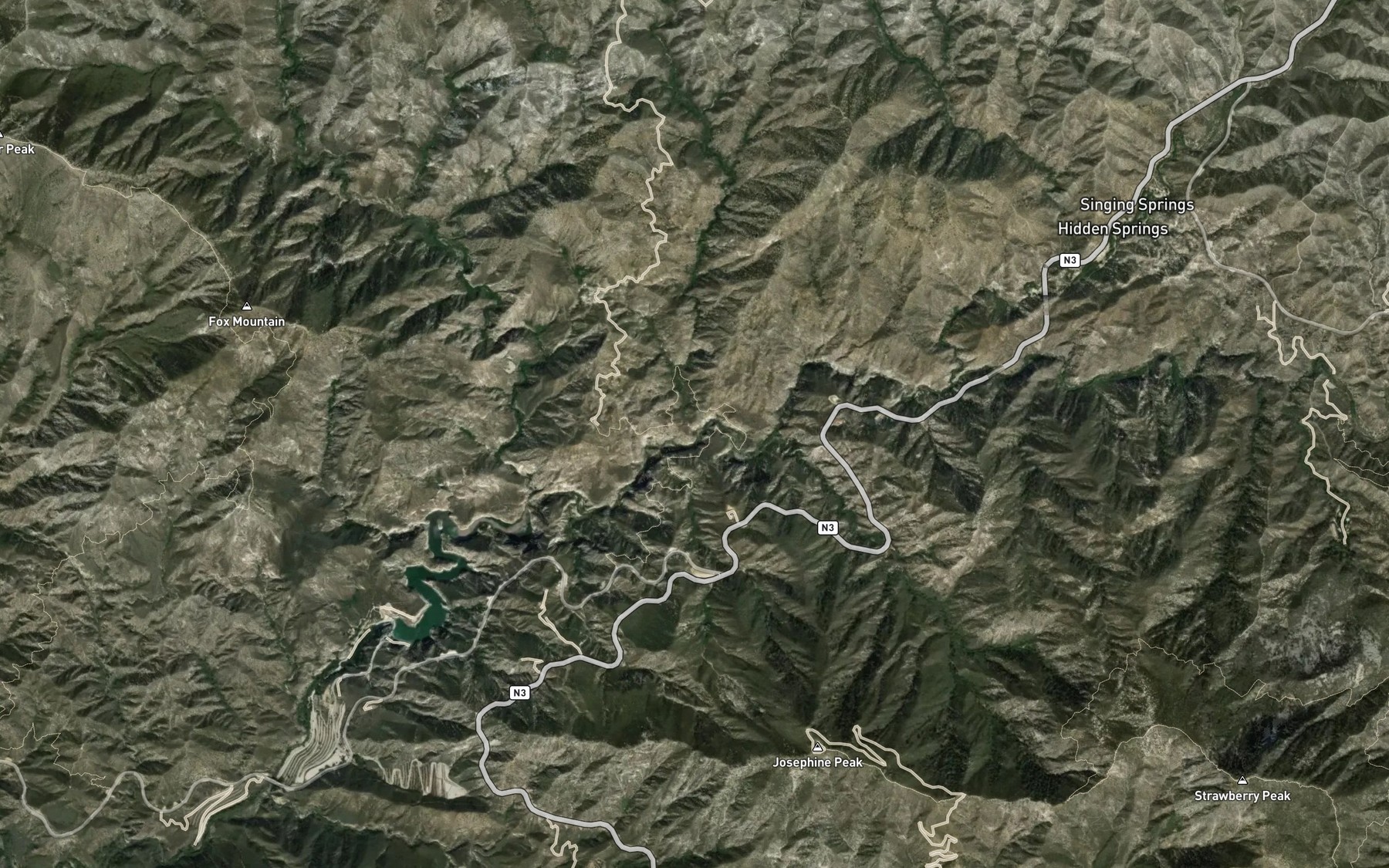 Satellite map of the Fall Creek