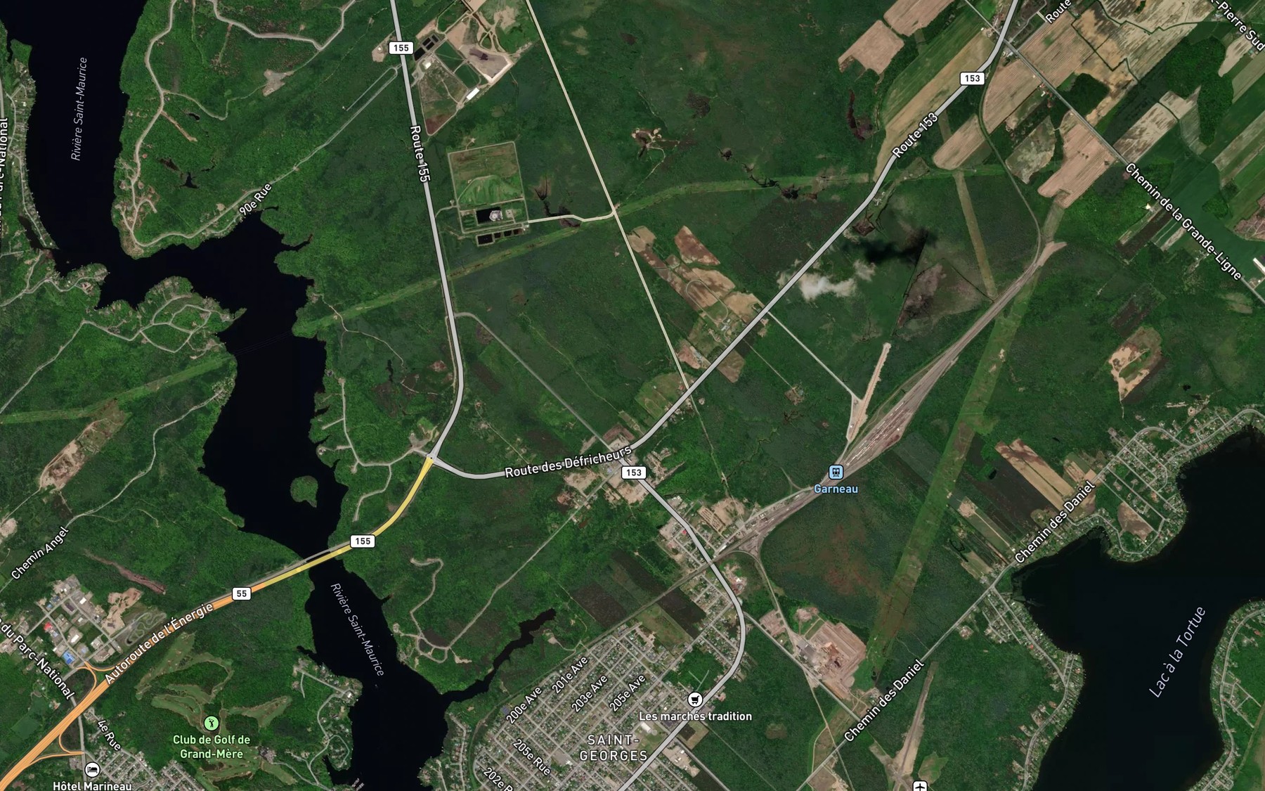 Satellite map of the Cours d'eau Tremblay