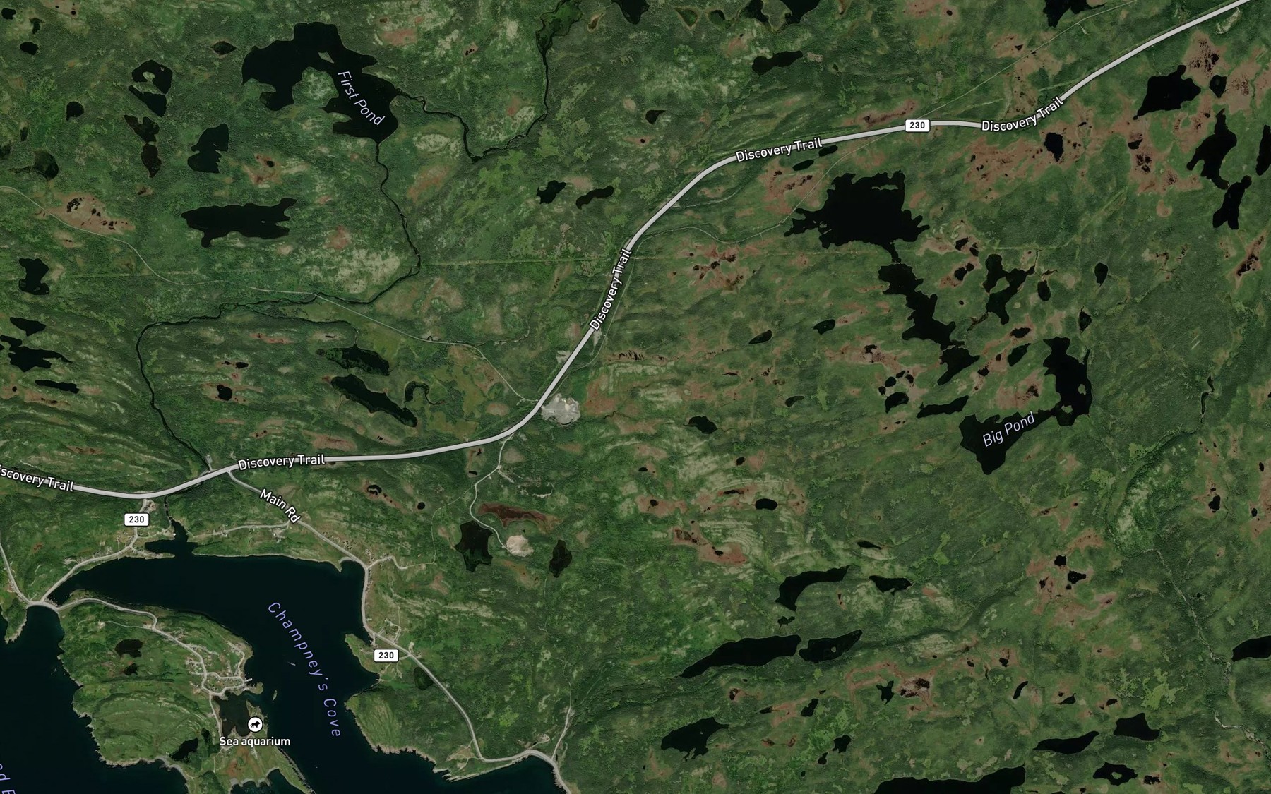 Satellite map of the Bendys Pond