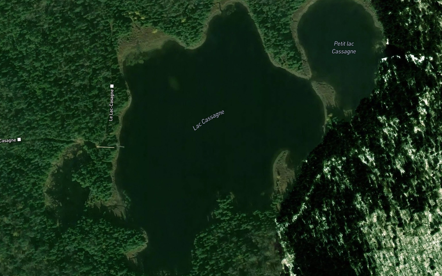 Satellite map of the Lac Cassagne