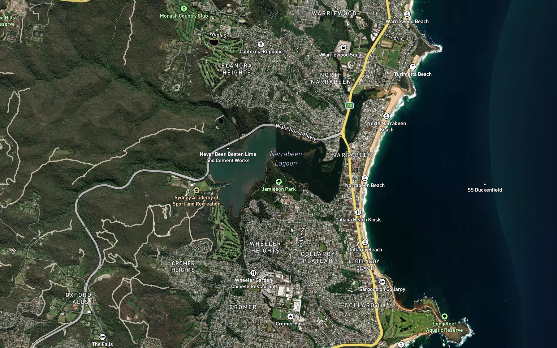 Satellite map of the Deep Creek