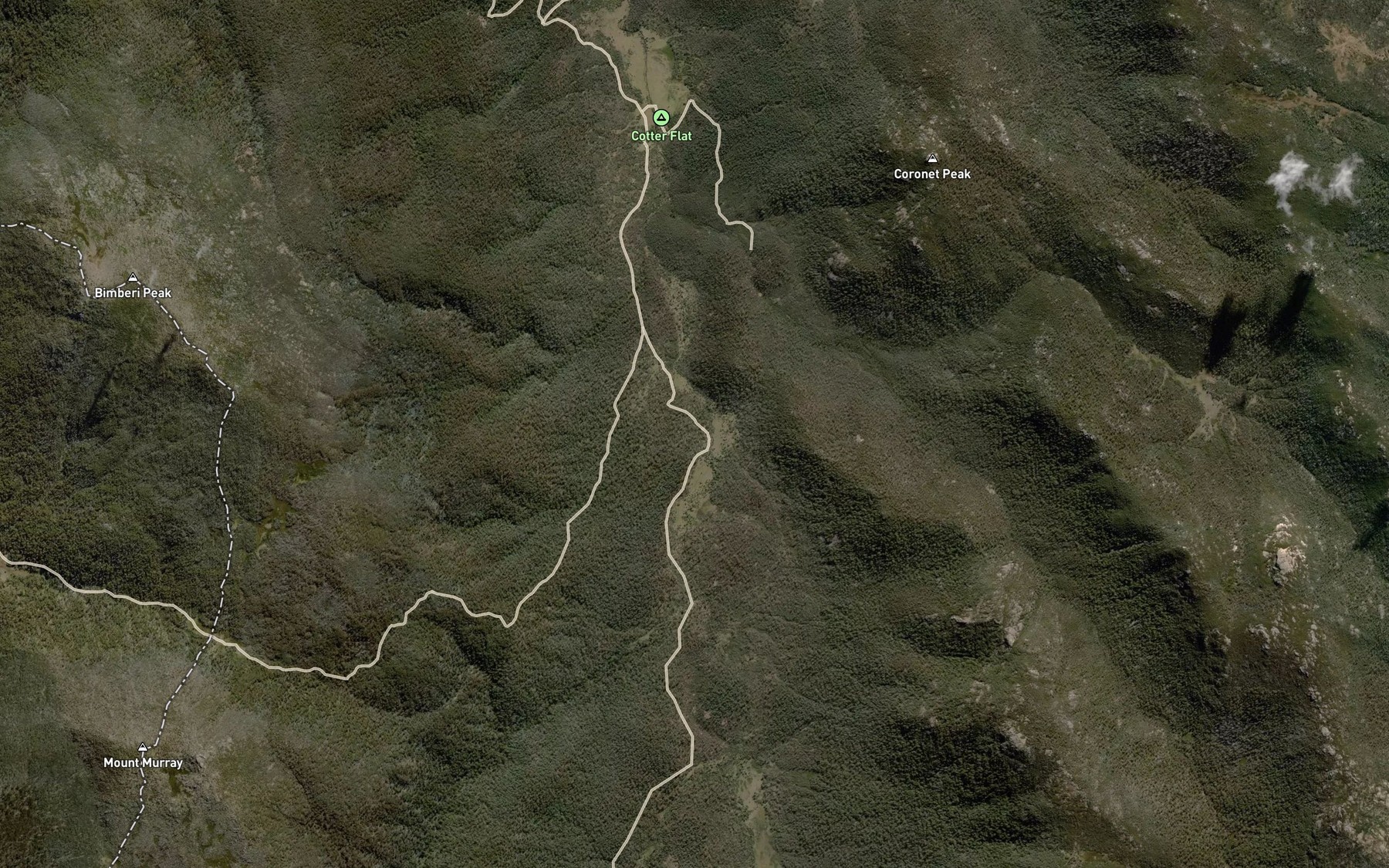Satellite map of the Little Bimberi Creek