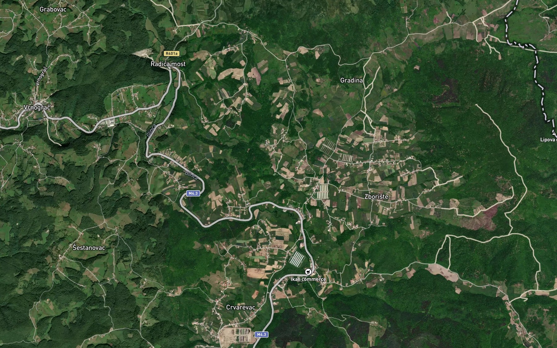Satellite map of the Dragojevac