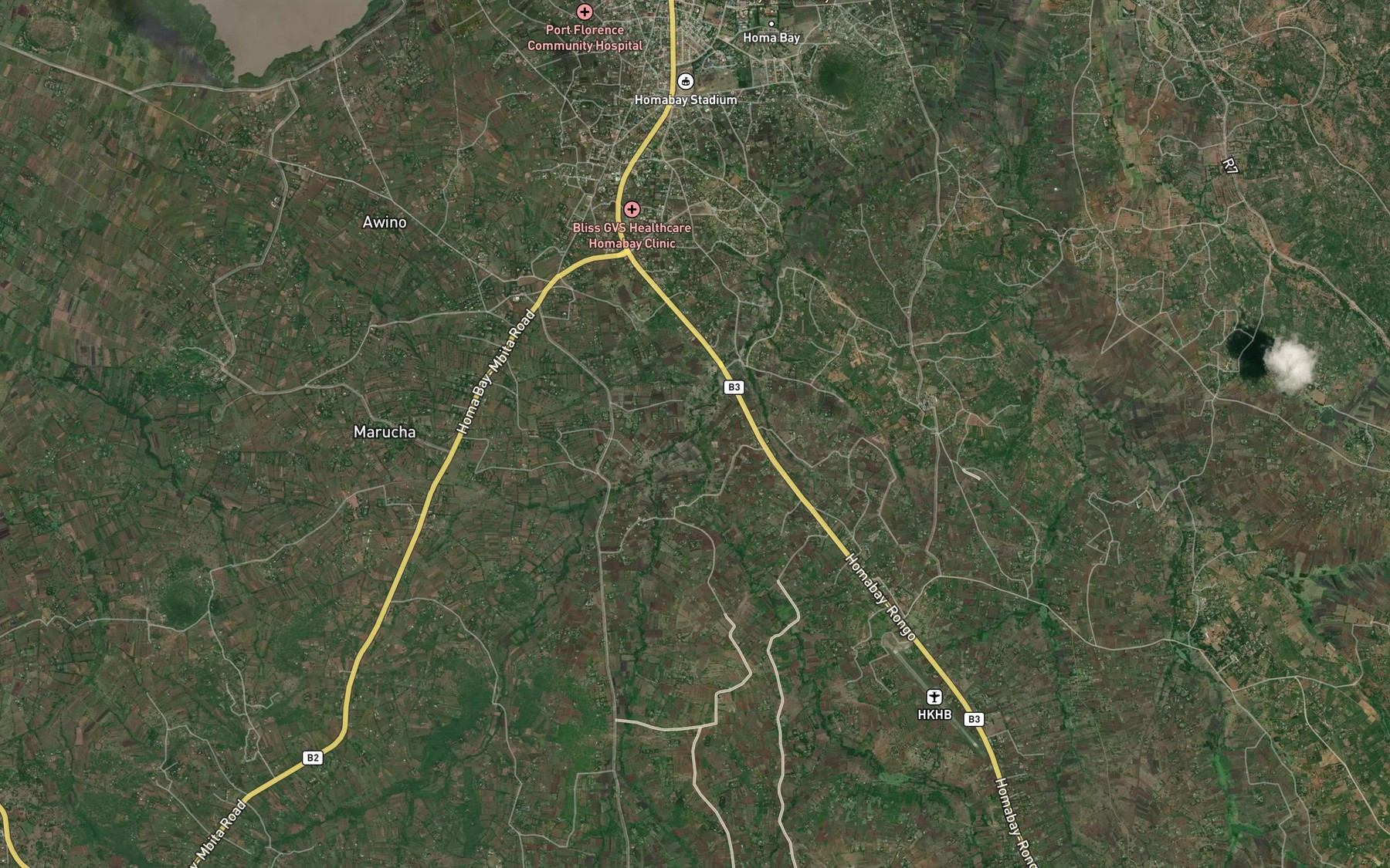 Satellite map of the Obambo