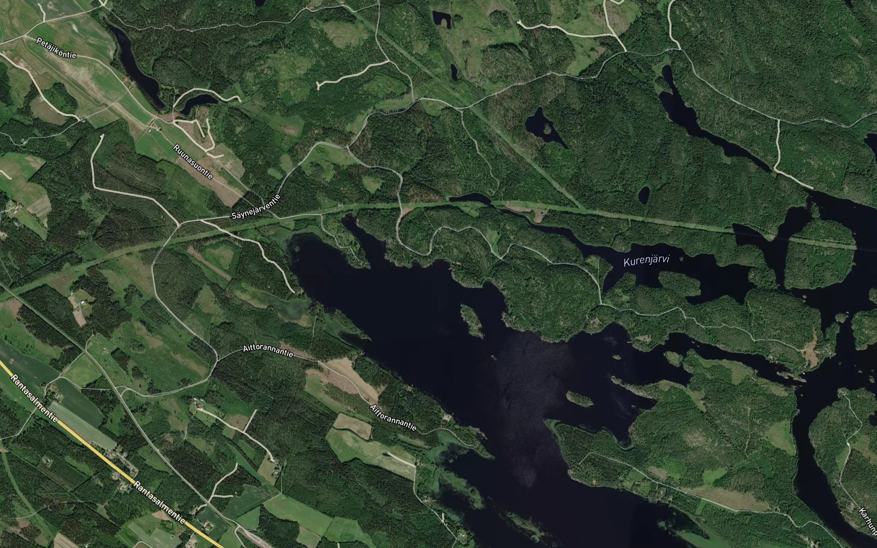Satellite map of the Ahoniitynlahti
