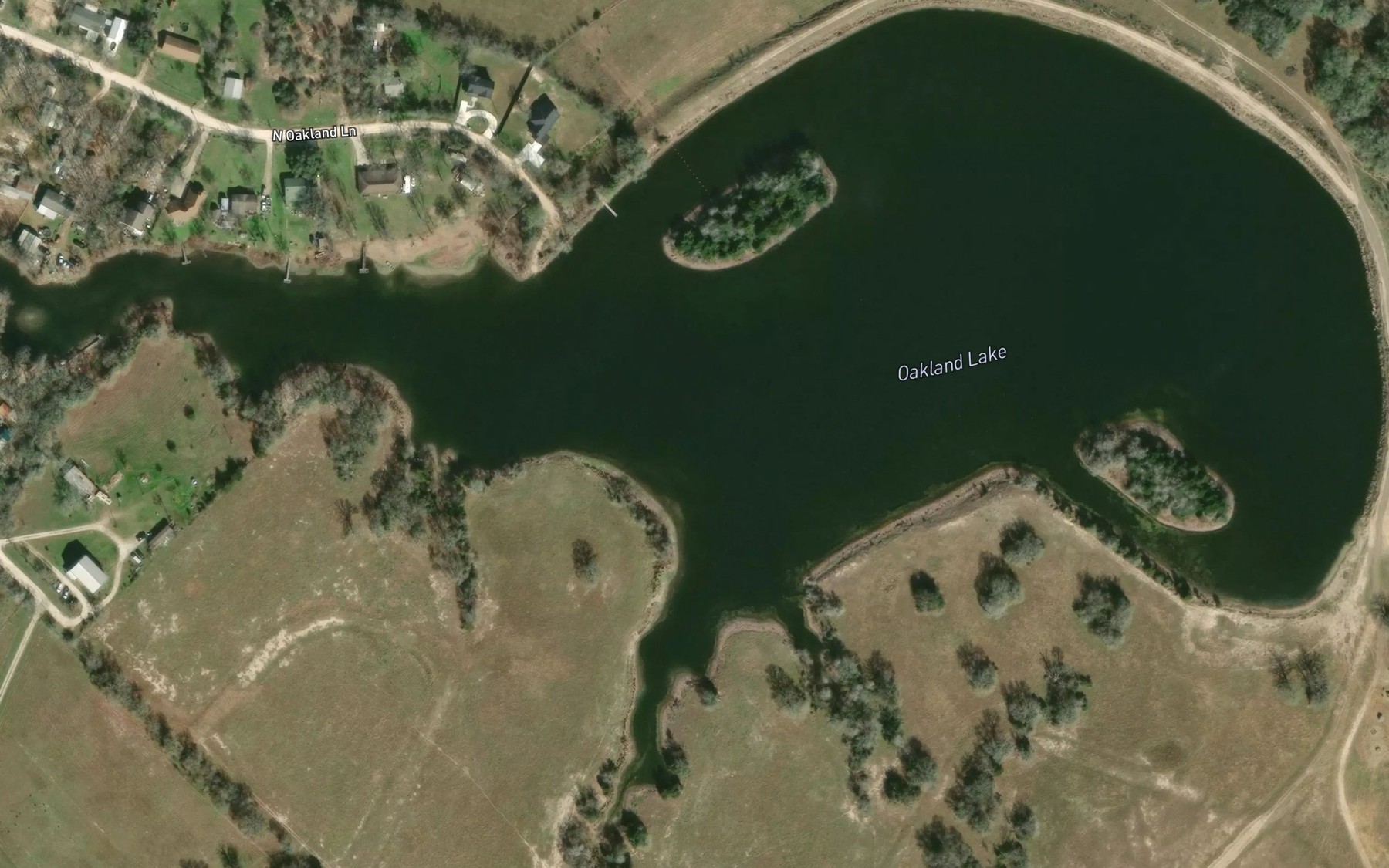 Satellite map of the Oakland Lake