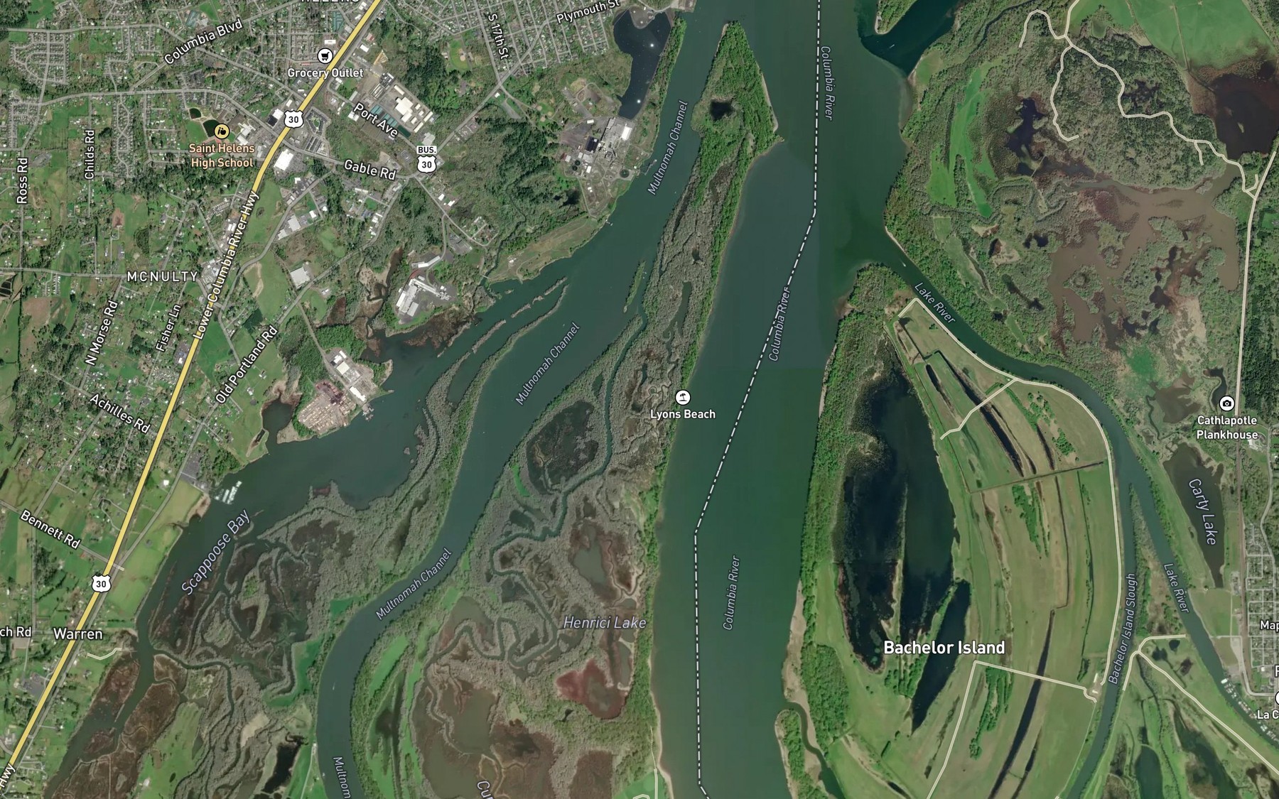Satellite map of the Widgeon Lake