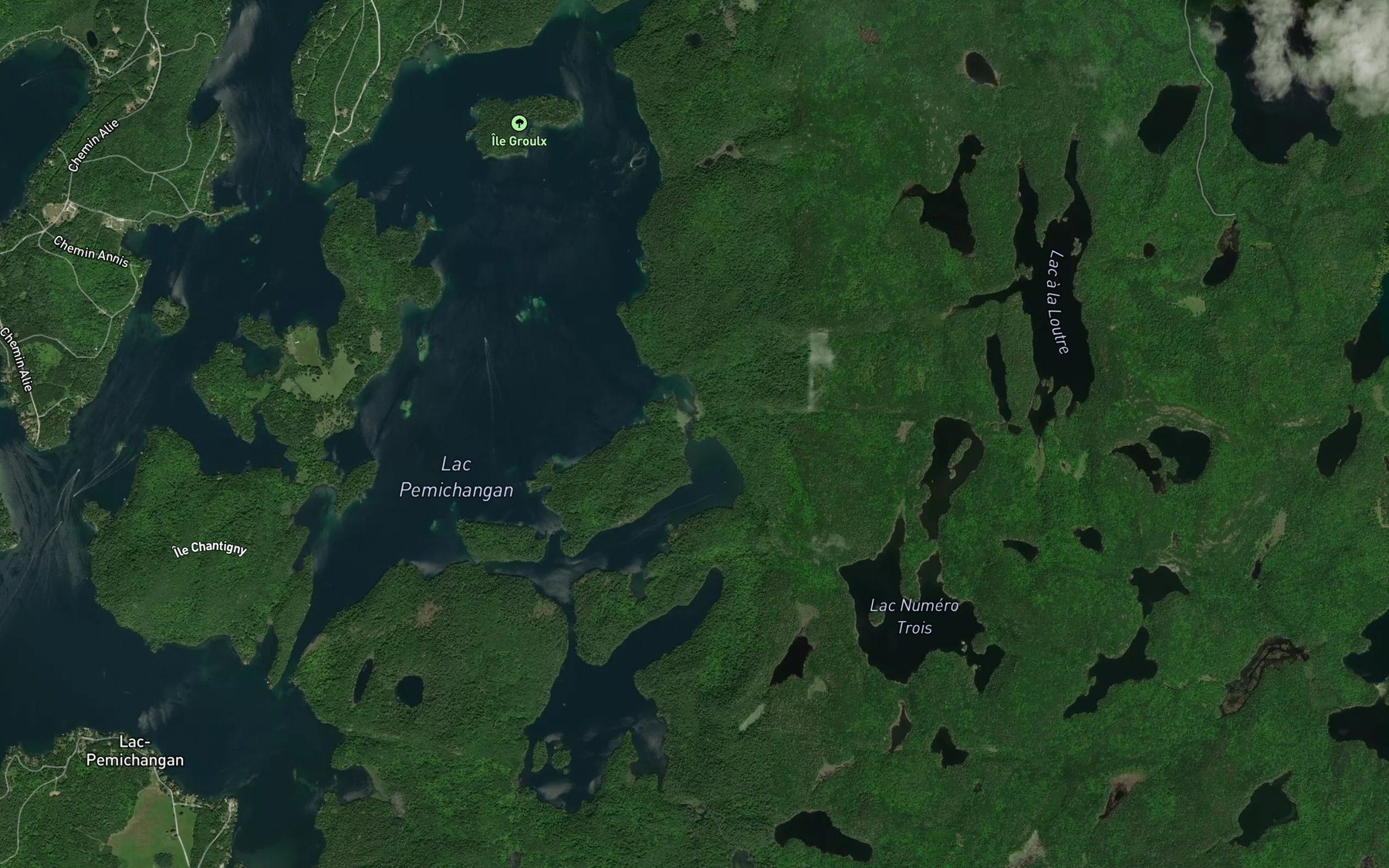 Satellite map of the Baie de Donnie