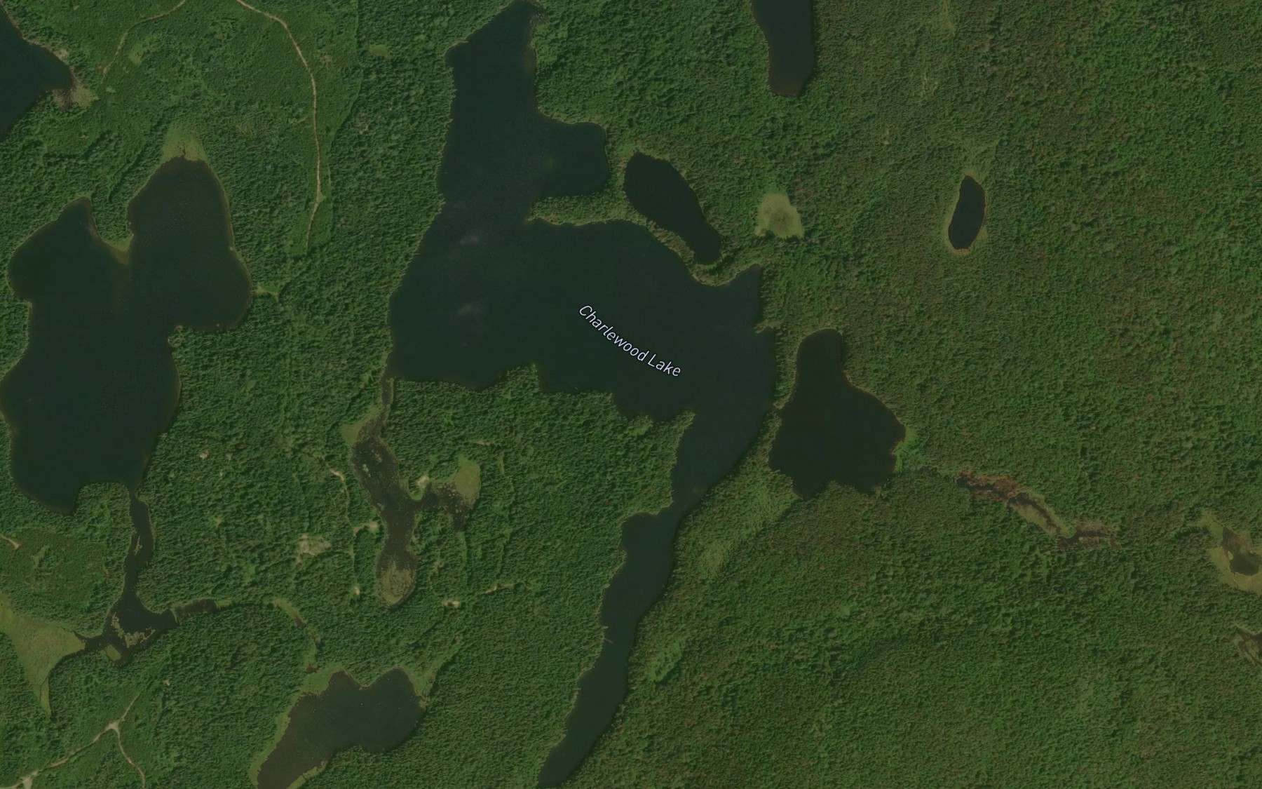 Satellite map of the Charlewood Lake
