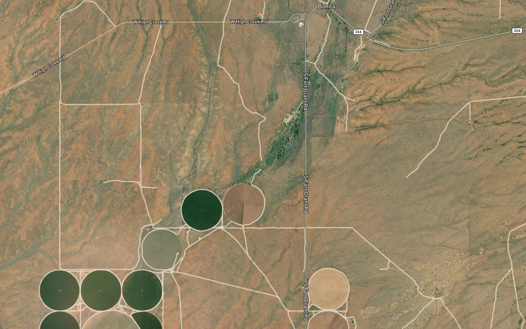 Satellite map of the Grant Creek