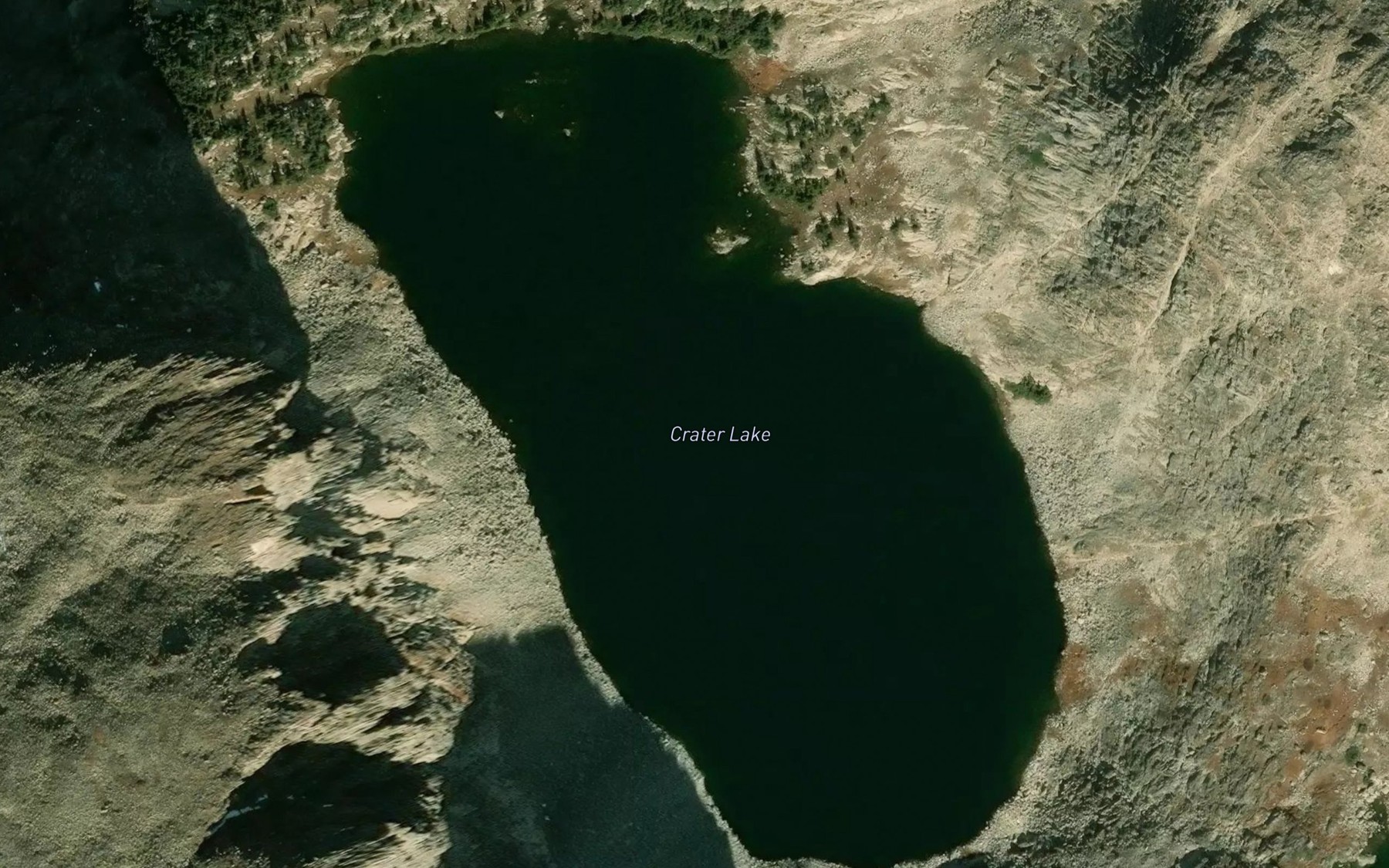 Satellite map of the Crater Lake