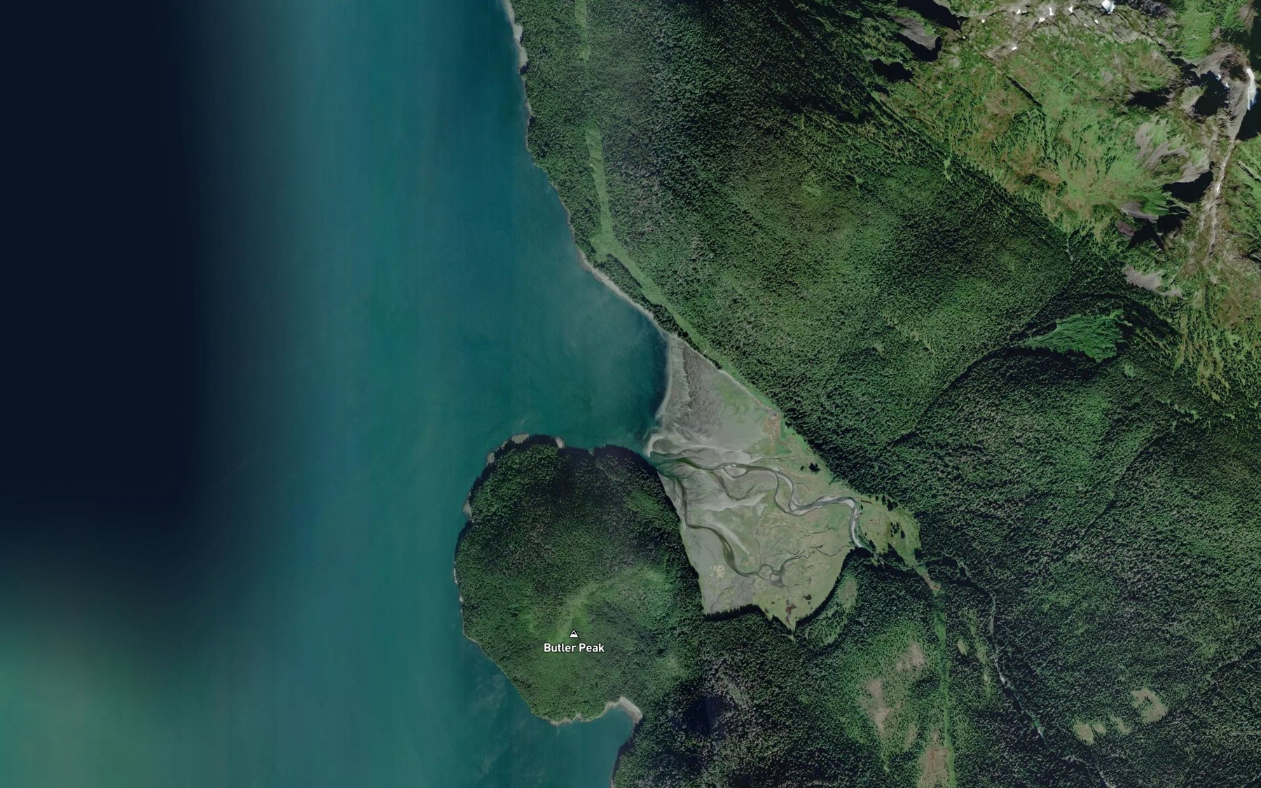 Satellite map of the Slocum Inlet