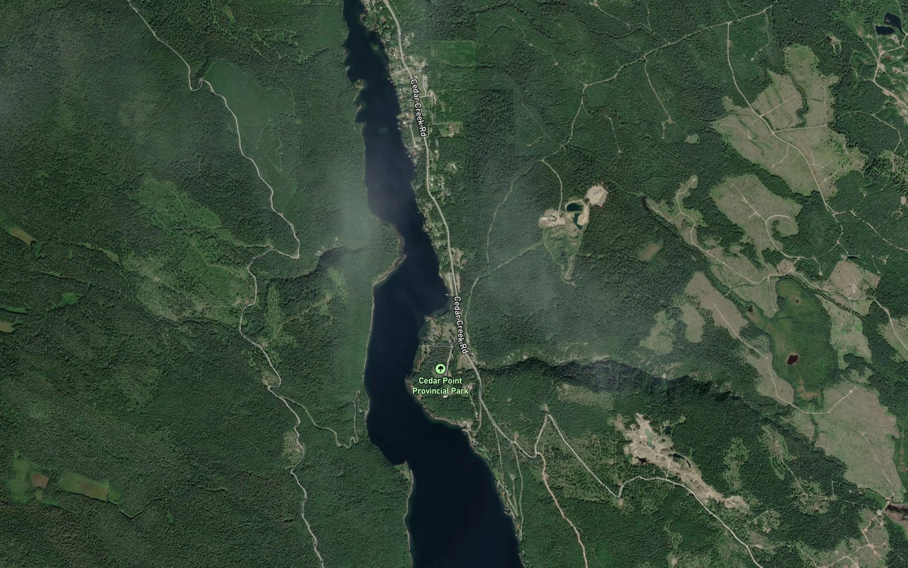 Satellite map of the Cedar Creek