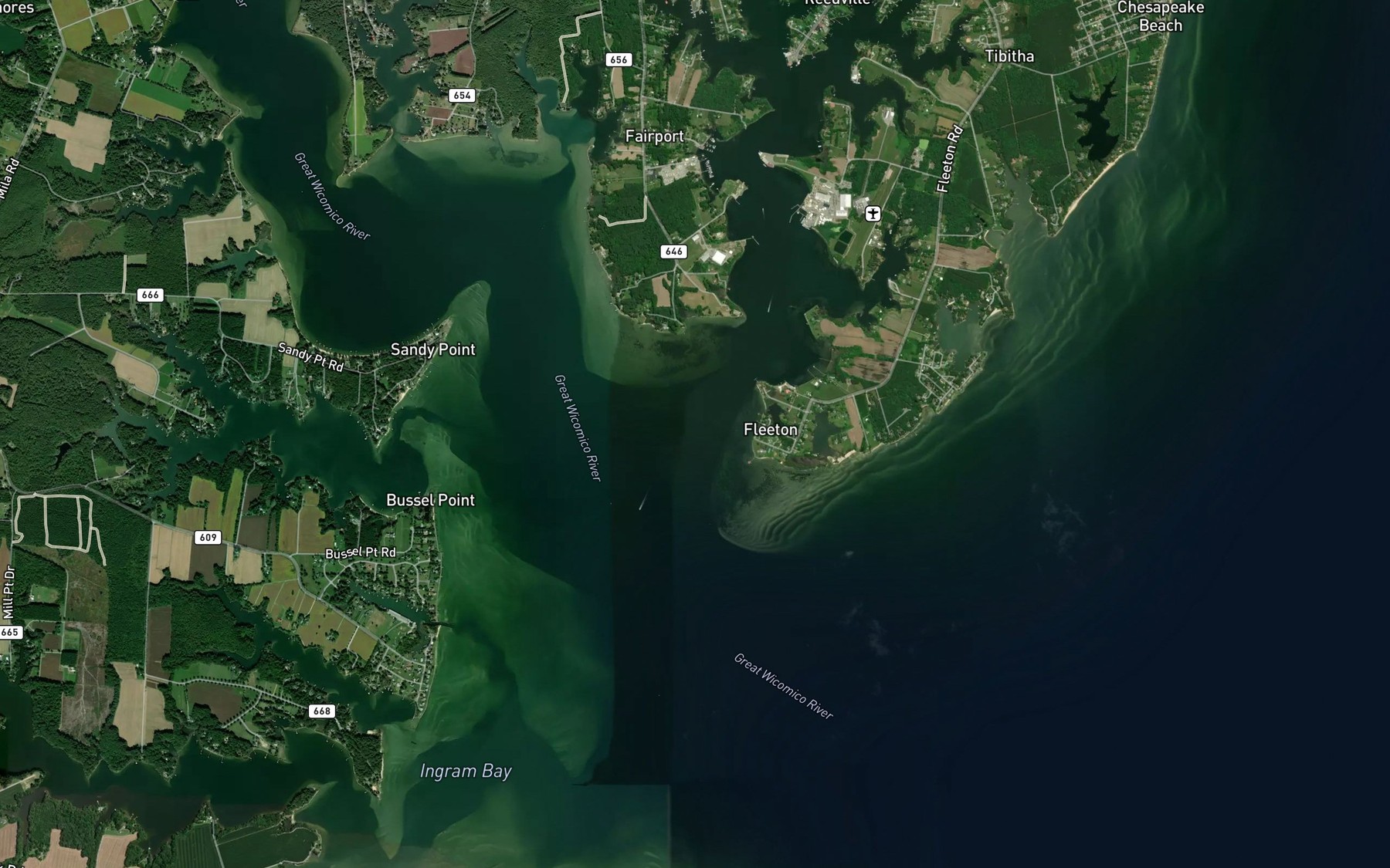 Satellite map of the Ingram Bay