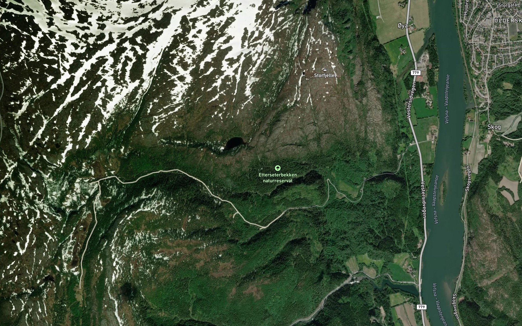 Satellite map of the Hoglivassbekken